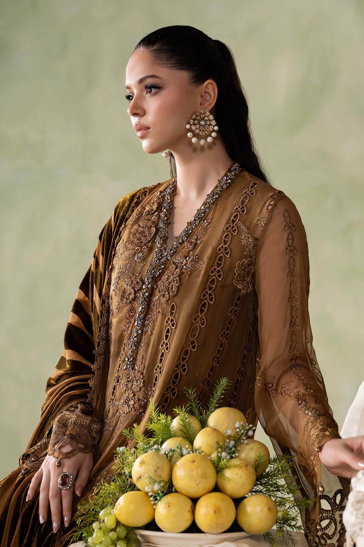 MCS-26-205-Mustard | Stitched Chiffon Collection ‘26 | MARIA.B