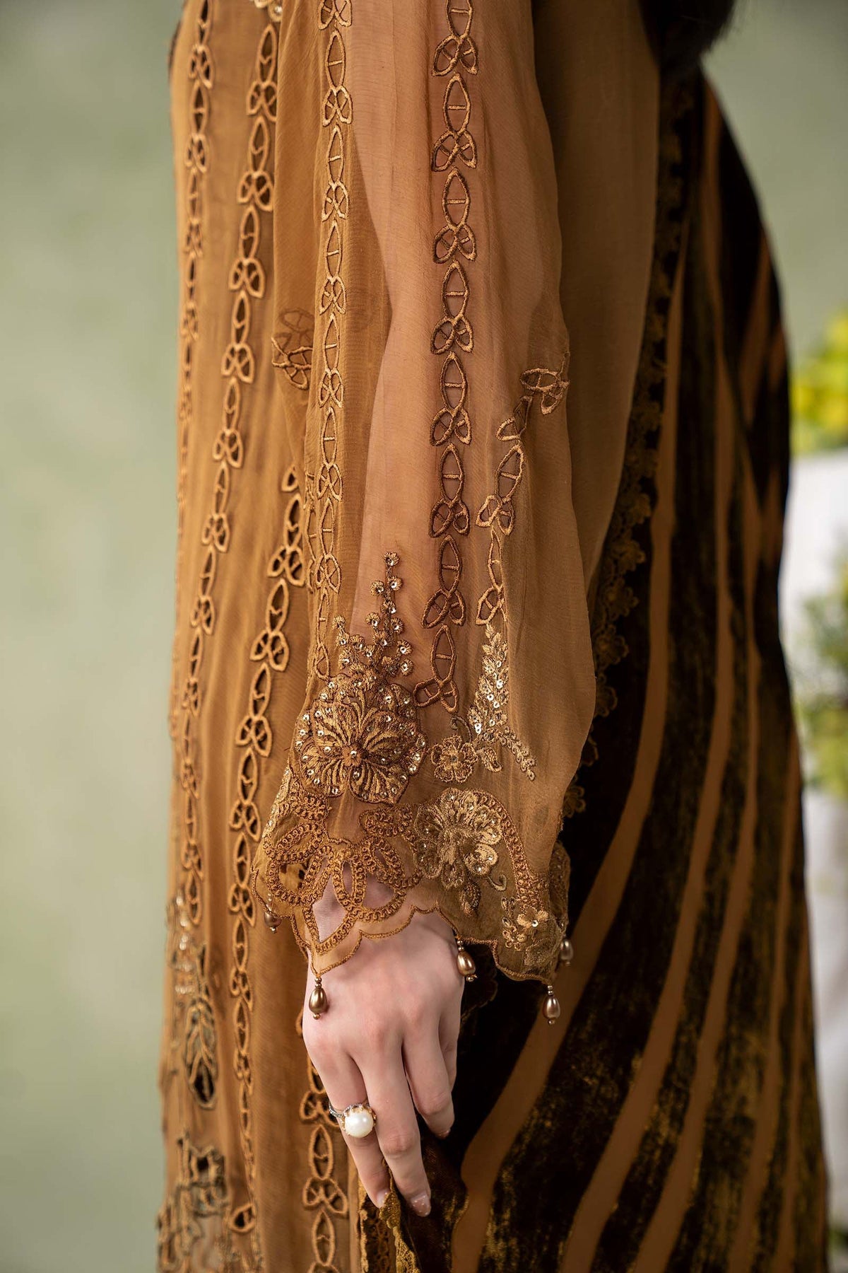 MCS-26-205-Mustard | Stitched Chiffon Collection ‘26 | MARIA.B