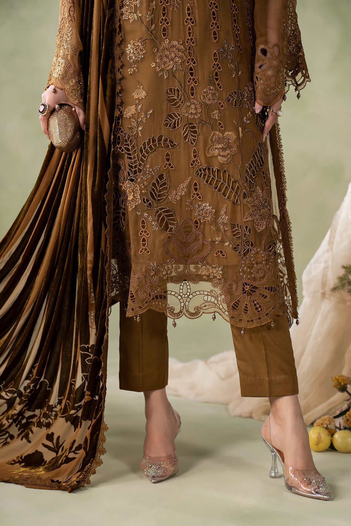 MCS-26-205-Mustard | Stitched Chiffon Collection ‘26 | MARIA.B