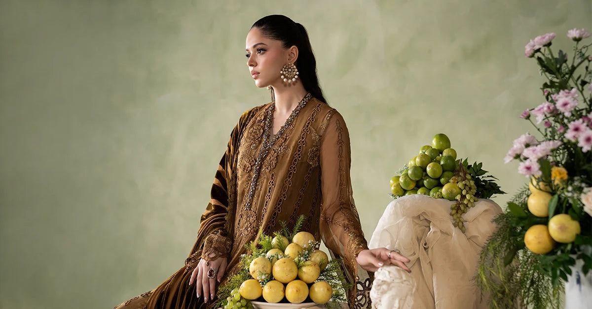 MCS-26-205-Mustard | Stitched Chiffon Collection ‘26 | MARIA.B