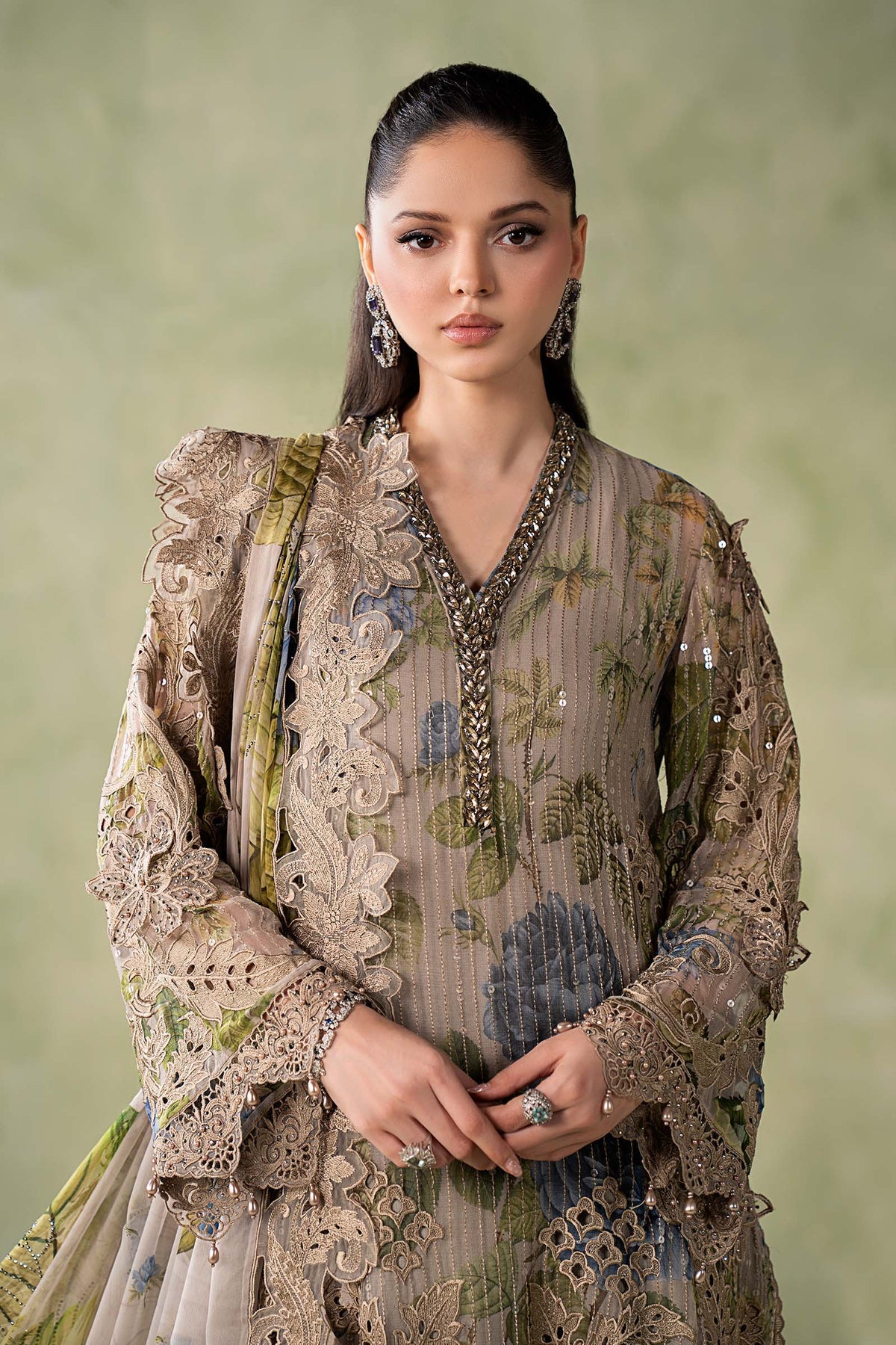 MCS-26-203-Warm Beige | Stitched Chiffon Collection ‘26 | MARIA.B