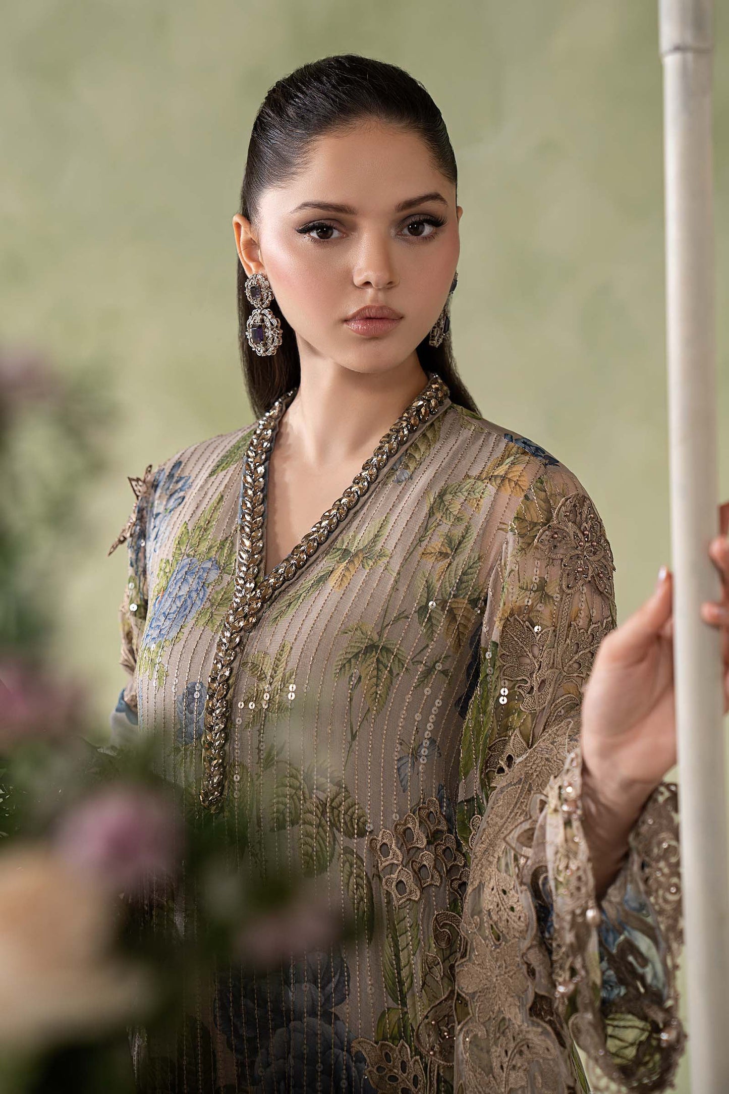 MCS-26-203-Warm Beige | Stitched Chiffon Collection ‘26 | MARIA.B