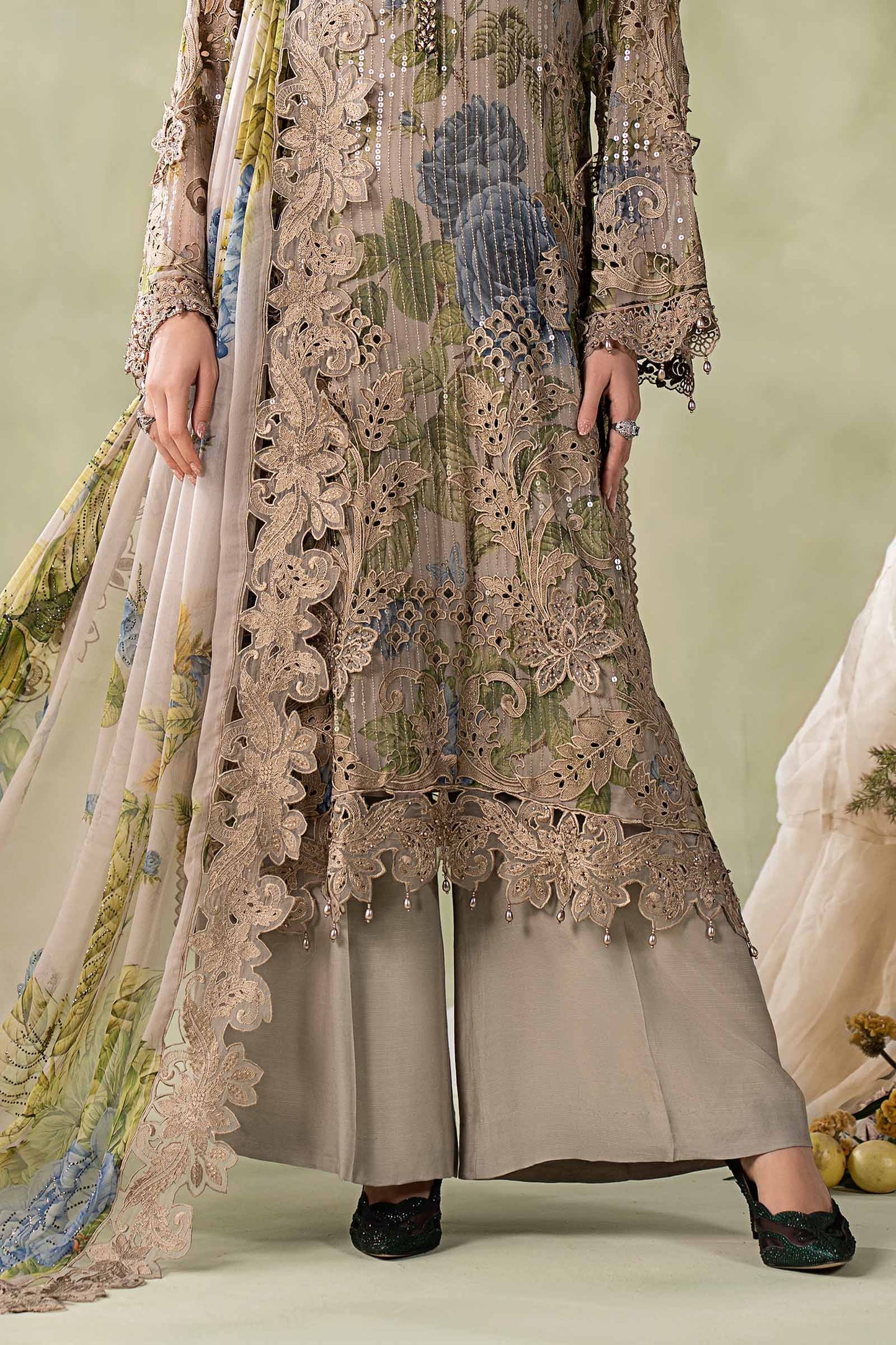 MCS-26-203-Warm Beige | Stitched Chiffon Collection ‘26 | MARIA.B