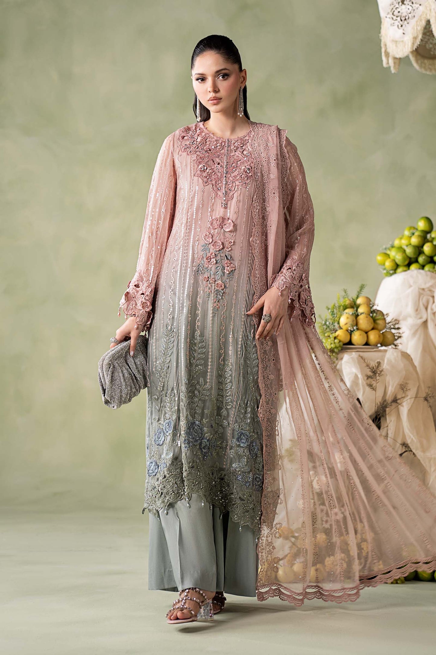 MCS-26-202-Ombre Blossom | Stitched Chiffon Collection ‘26 | MARIA.B