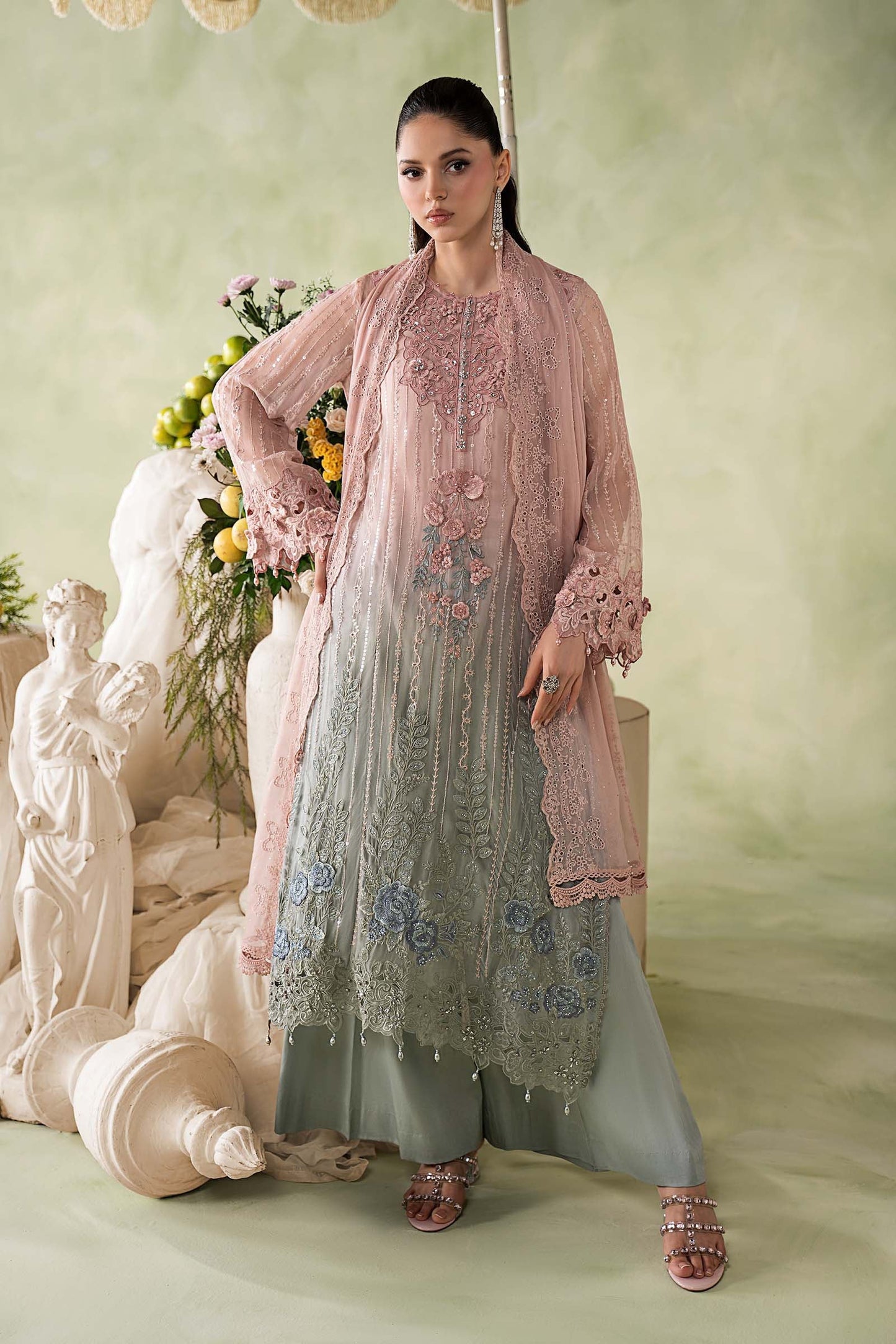 MCS-26-202-Ombre Blossom | Stitched Chiffon Collection ‘26 | MARIA.B