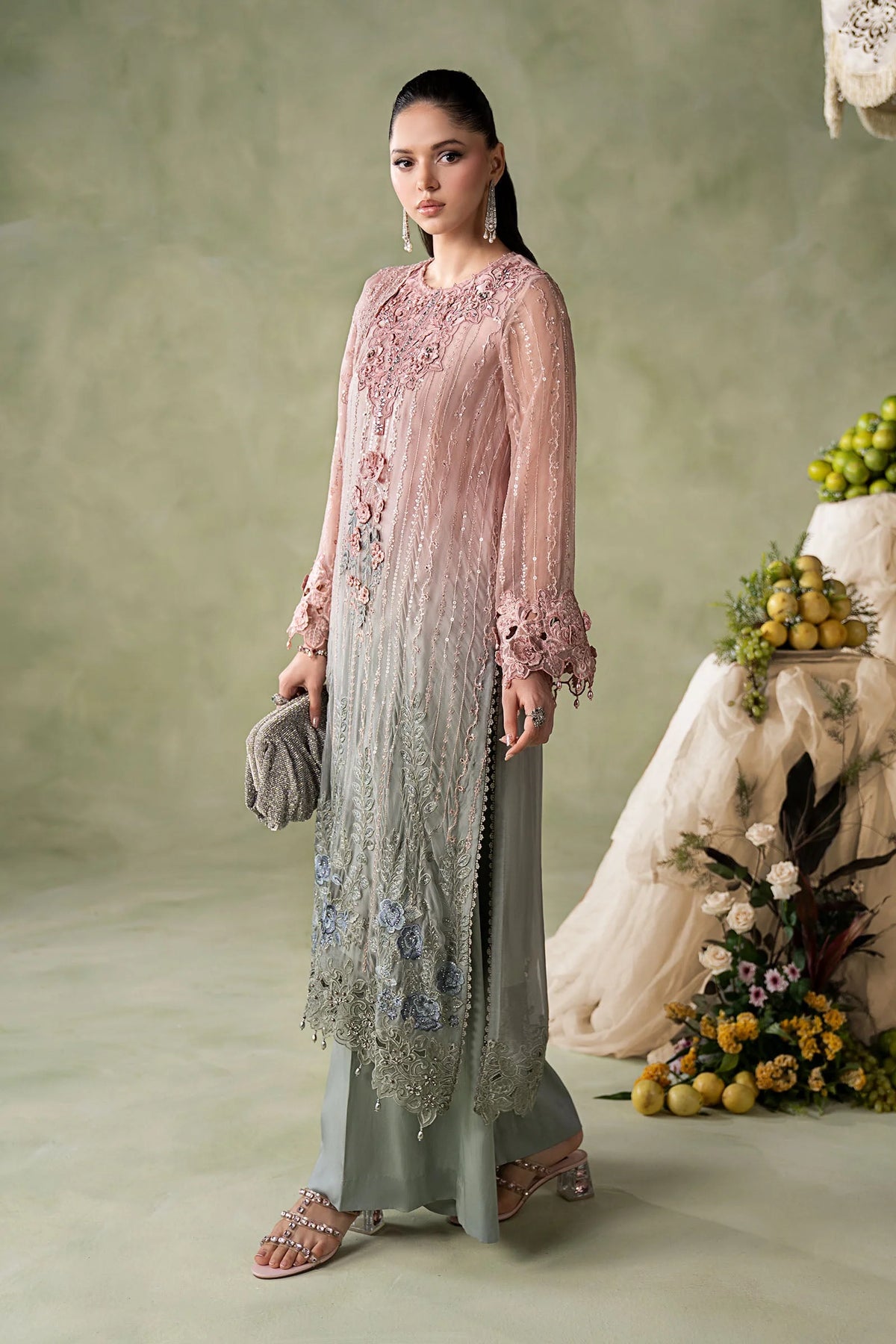 MCS-26-202-Ombre Blossom | Stitched Chiffon Collection ‘26 | MARIA.B