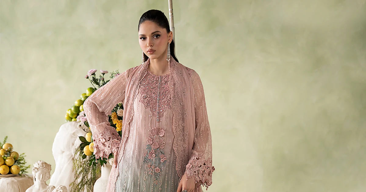 MCS-26-202-Ombre Blossom | Stitched Chiffon Collection ‘26 | MARIA.B