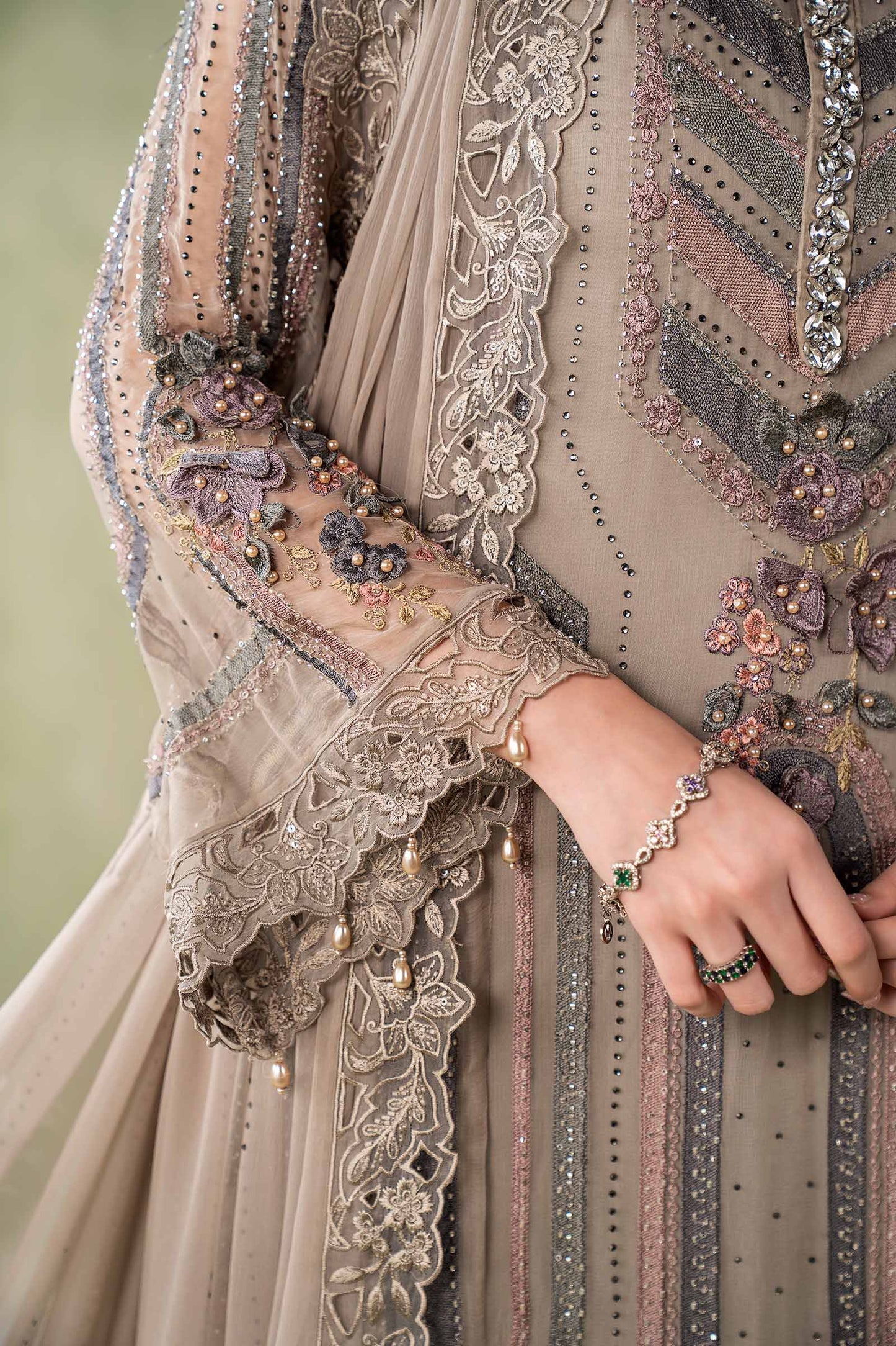 MCS-26-201-Antique Grey | Stitched Chiffon Collection ‘26 | MARIA.B