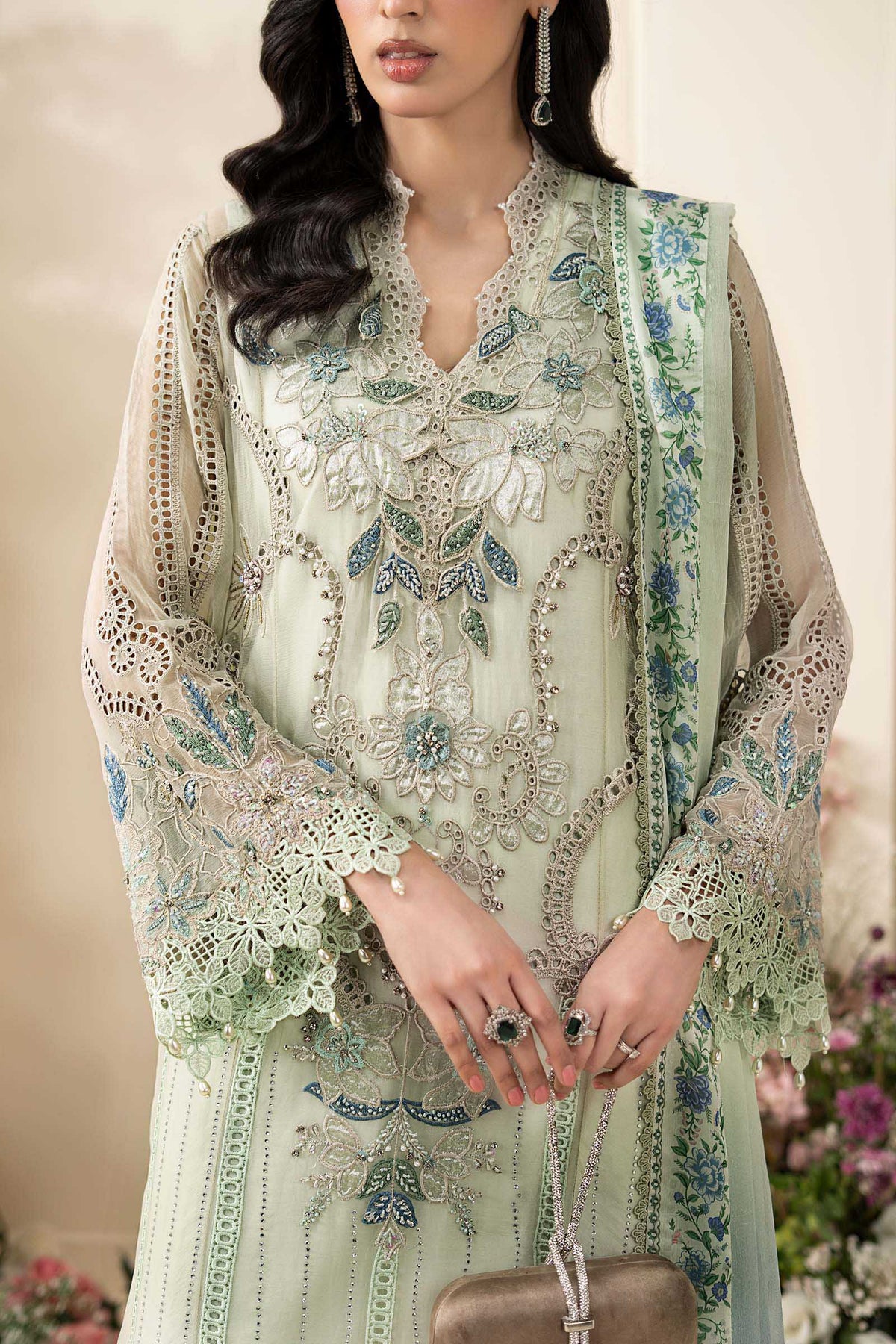 MCS-26-105-Pistachio Green | Stitched Chiffon Collection ‘26 | MARIA.B