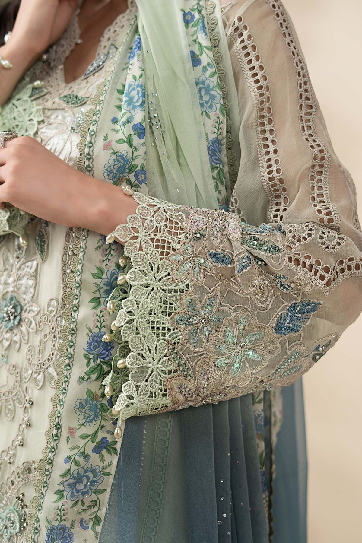 MCS-26-105-Pistachio Green | Stitched Chiffon Collection ‘26 | MARIA.B