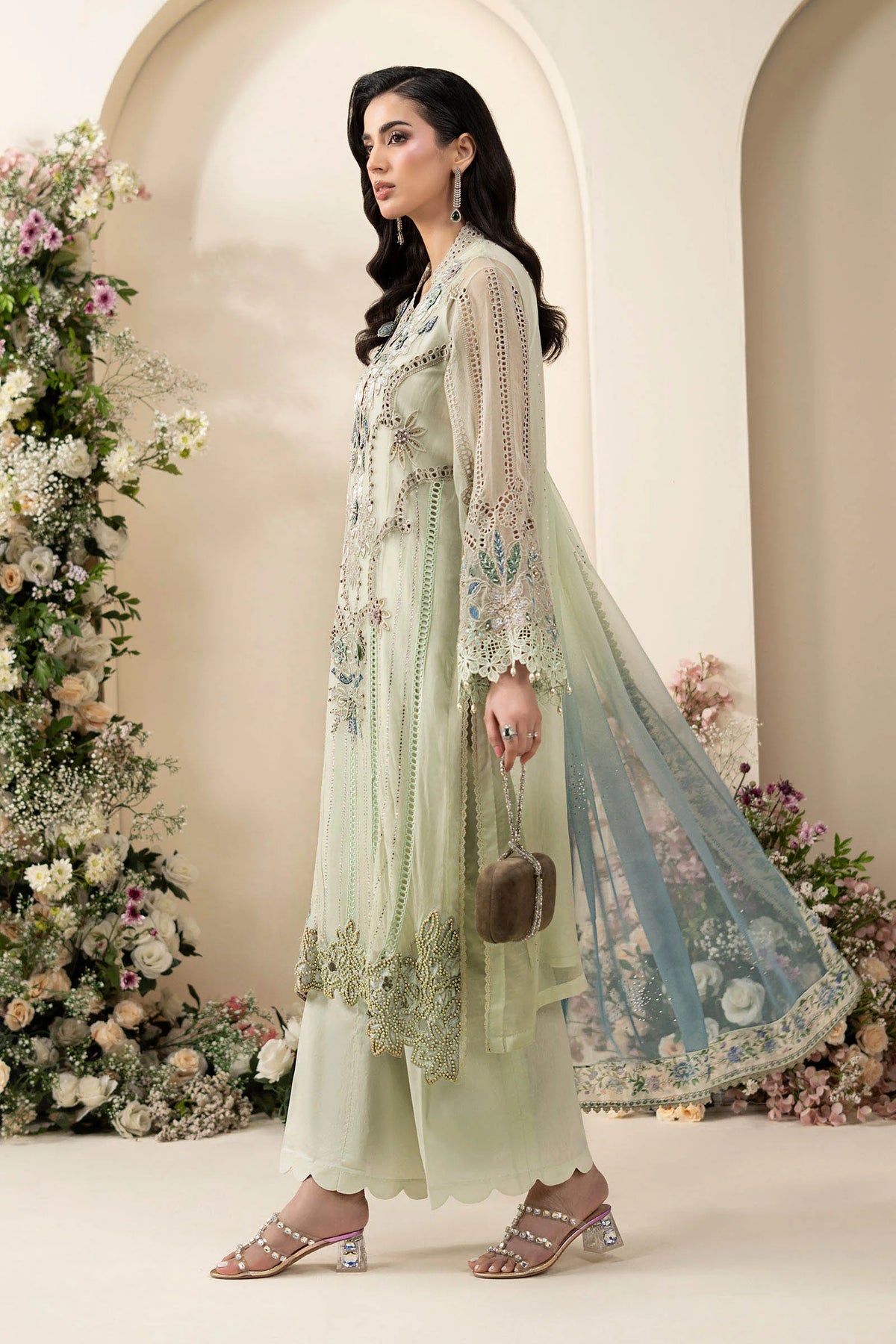 MCS-26-105-Pistachio Green | Stitched Chiffon Collection ‘26 | MARIA.B