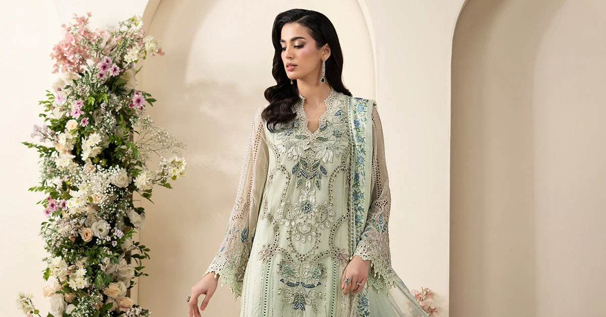 MCS-26-105-Pistachio Green | Stitched Chiffon Collection ‘26 | MARIA.B