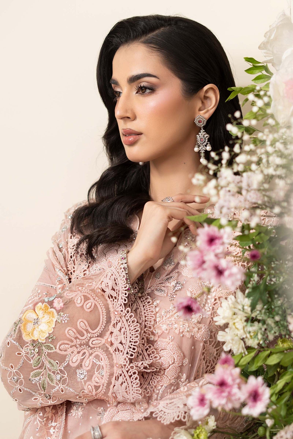 MCS-26-104-Peach Pink | Stitched Chiffon Collection ‘26 | MARIA.B