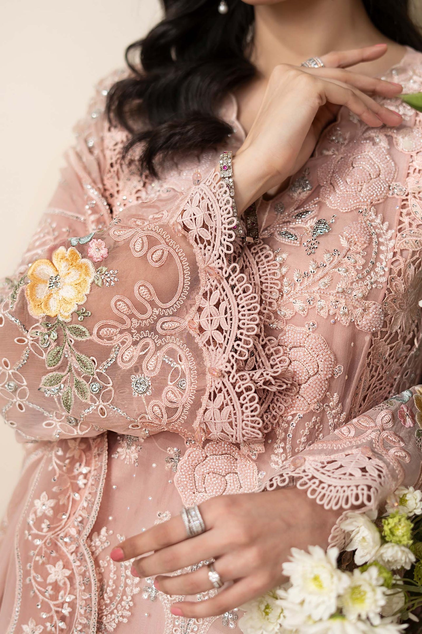 MCS-26-104-Peach Pink | Stitched Chiffon Collection ‘26 | MARIA.B