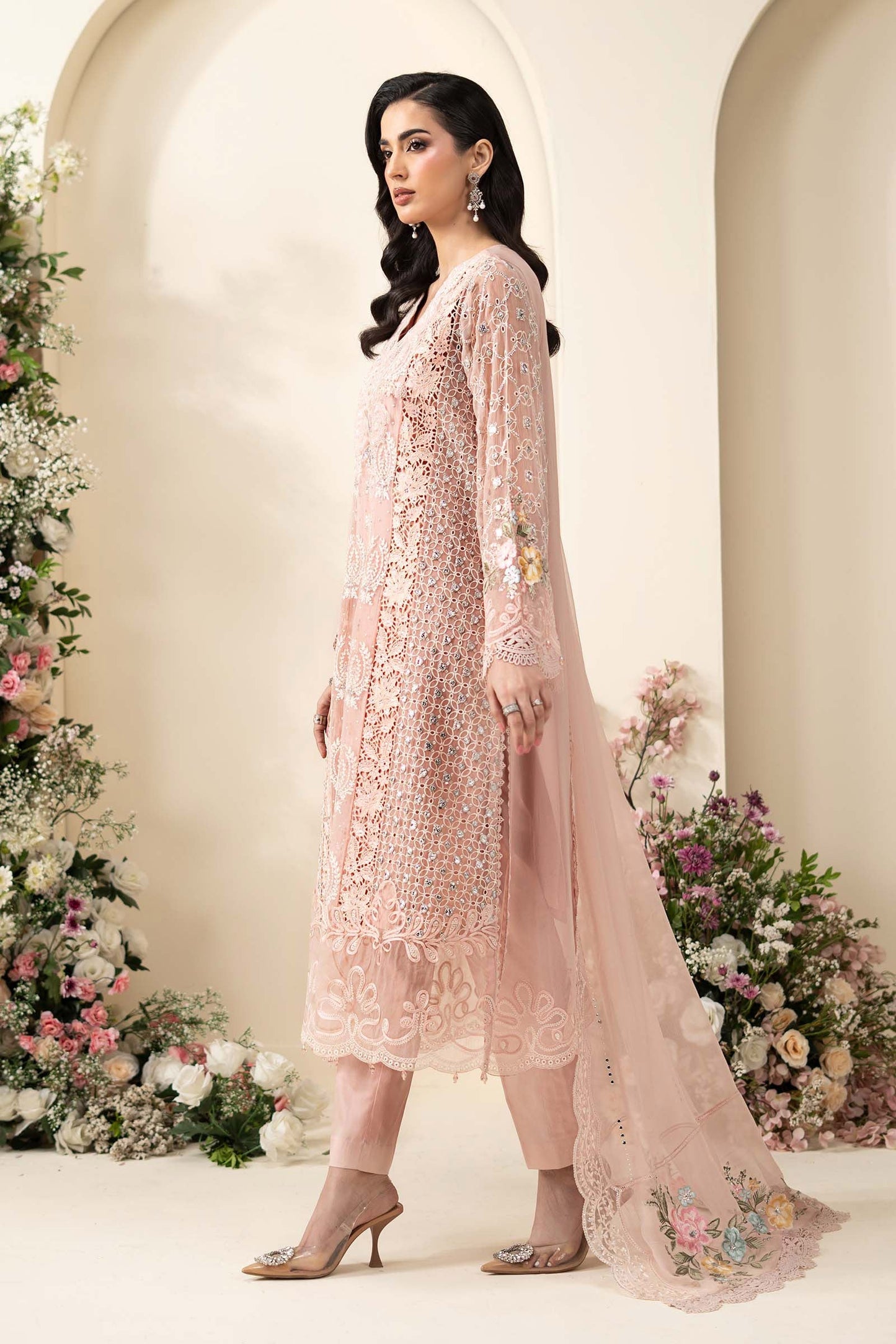 MCS-26-104-Peach Pink | Stitched Chiffon Collection ‘26 | MARIA.B