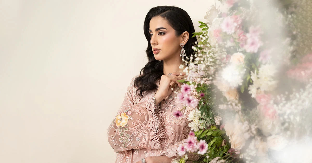 MCS-26-104-Peach Pink | Stitched Chiffon Collection ‘26 | MARIA.B