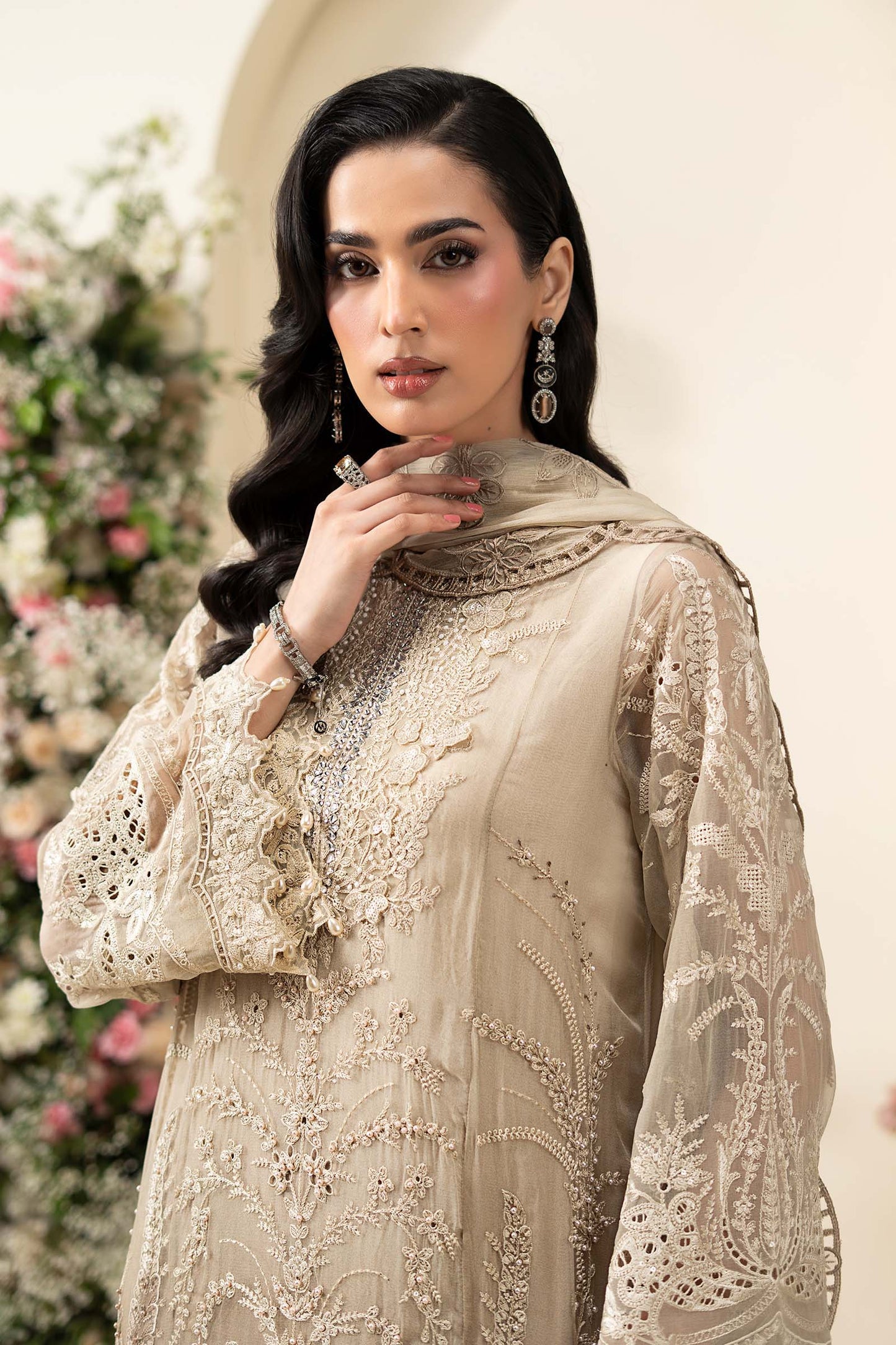 MCS-26-103-Olive Gold | Stitched Chiffon Collection ‘26 | MARIA.B