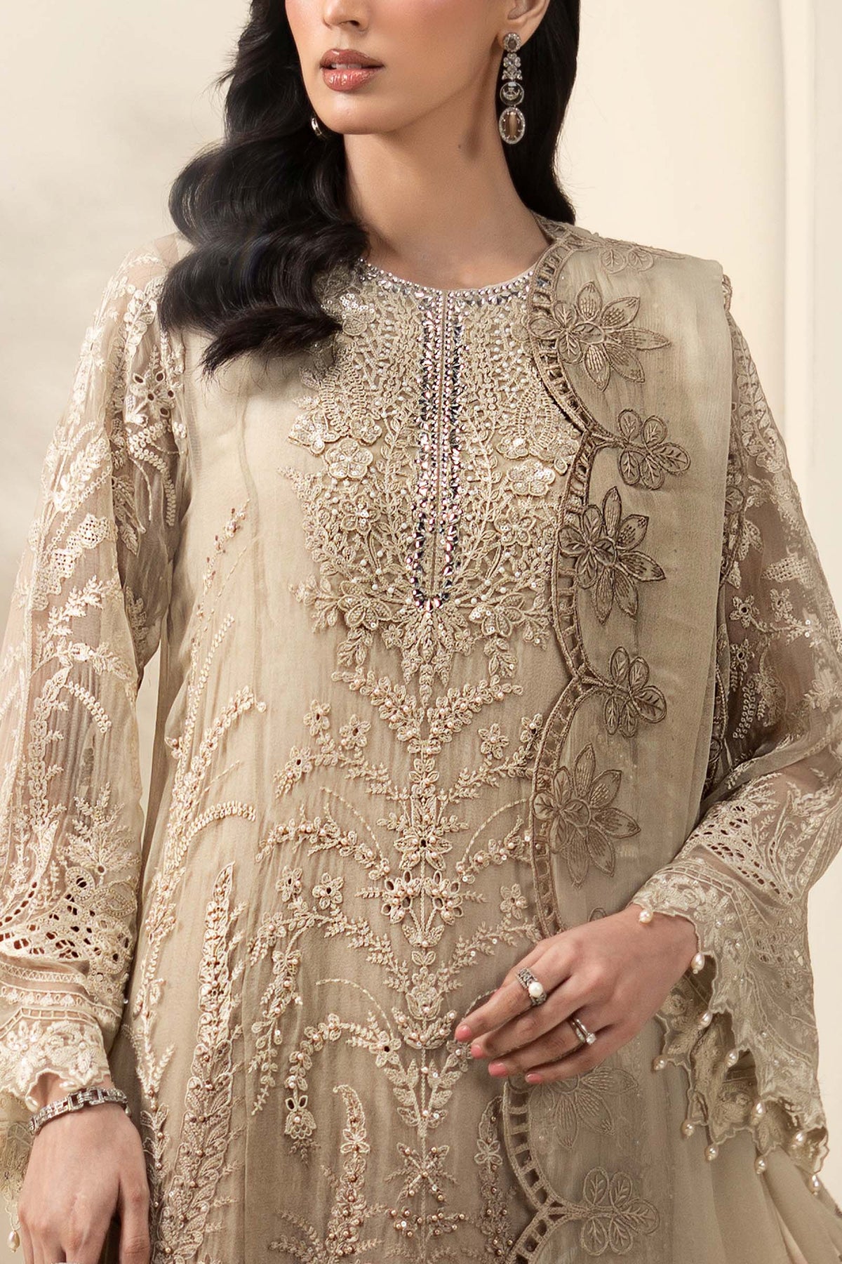 MCS-26-103-Olive Gold | Stitched Chiffon Collection ‘26 | MARIA.B