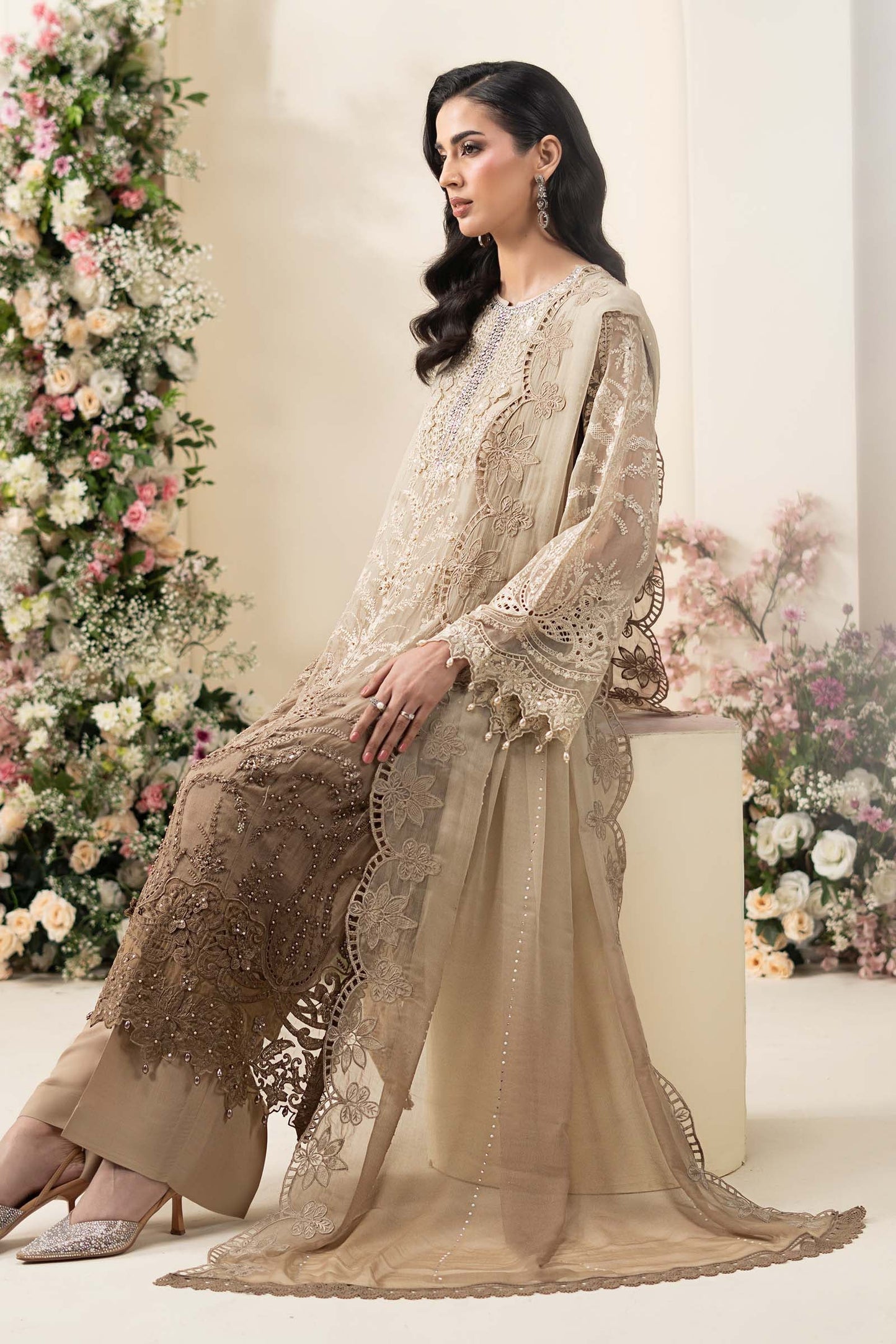 MCS-26-103-Olive Gold | Stitched Chiffon Collection ‘26 | MARIA.B