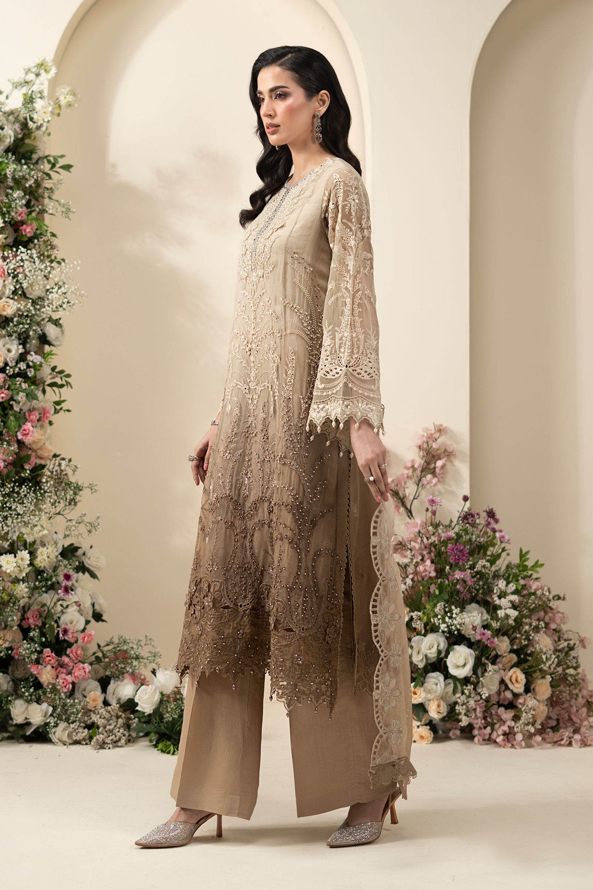 MCS-26-103-Olive Gold | Stitched Chiffon Collection ‘26 | MARIA.B