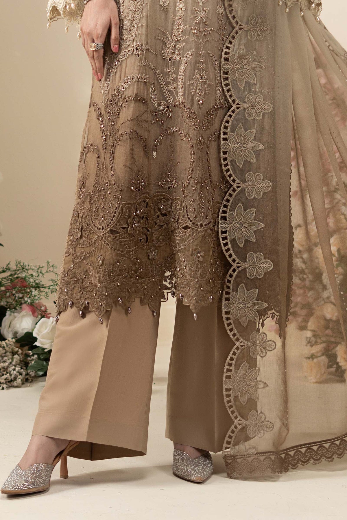 MCS-26-103-Olive Gold | Stitched Chiffon Collection ‘26 | MARIA.B