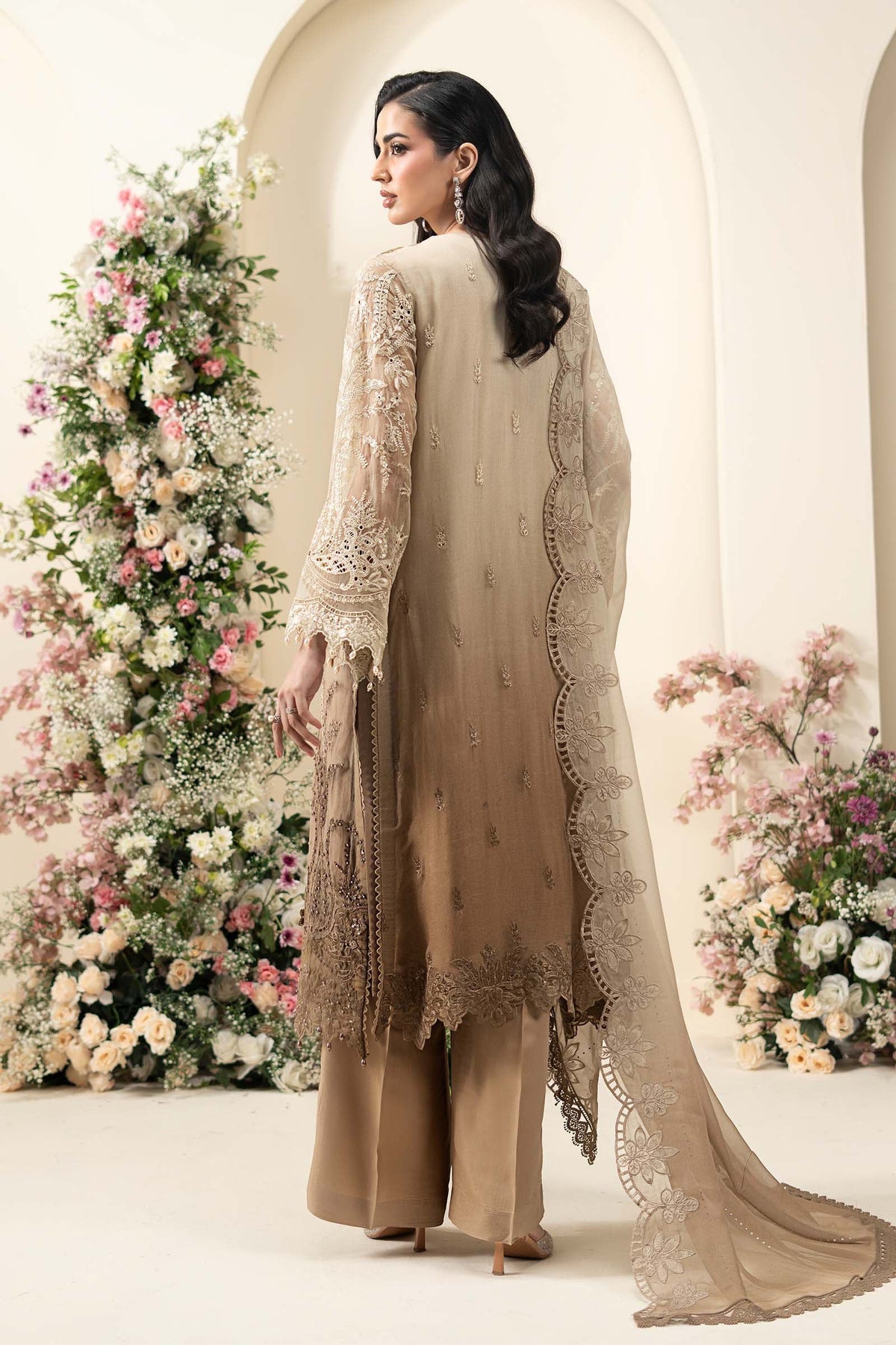 MCS-26-103-Olive Gold | Stitched Chiffon Collection ‘26 | MARIA.B