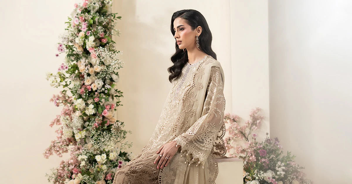 MCS-26-103-Olive Gold | Stitched Chiffon Collection ‘26 | MARIA.B