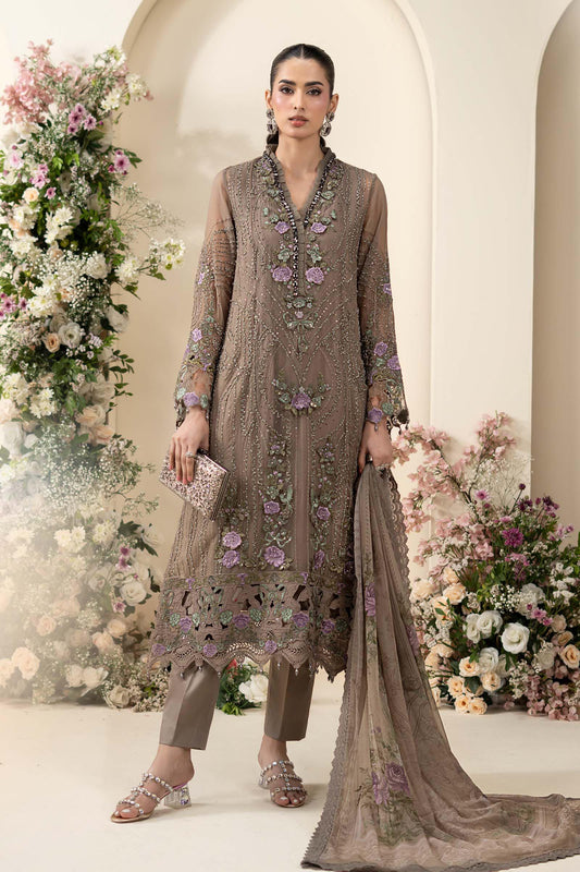 MCS-26-102-Muted Mocha Brown | Stitched Chiffon Collection ‘26 | MARIA.B
