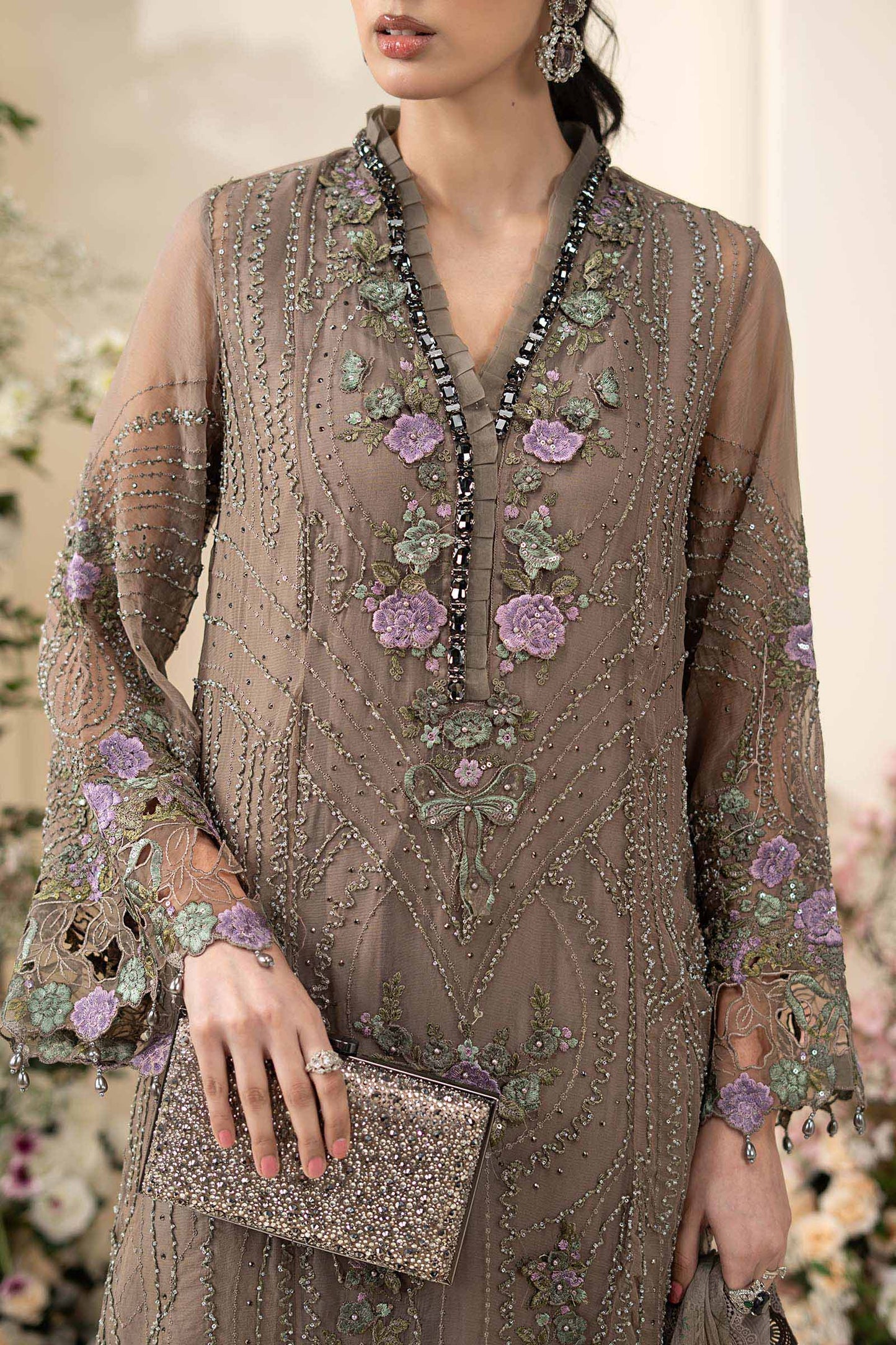 MCS-26-102-Muted Mocha Brown | Stitched Chiffon Collection ‘26 | MARIA.B