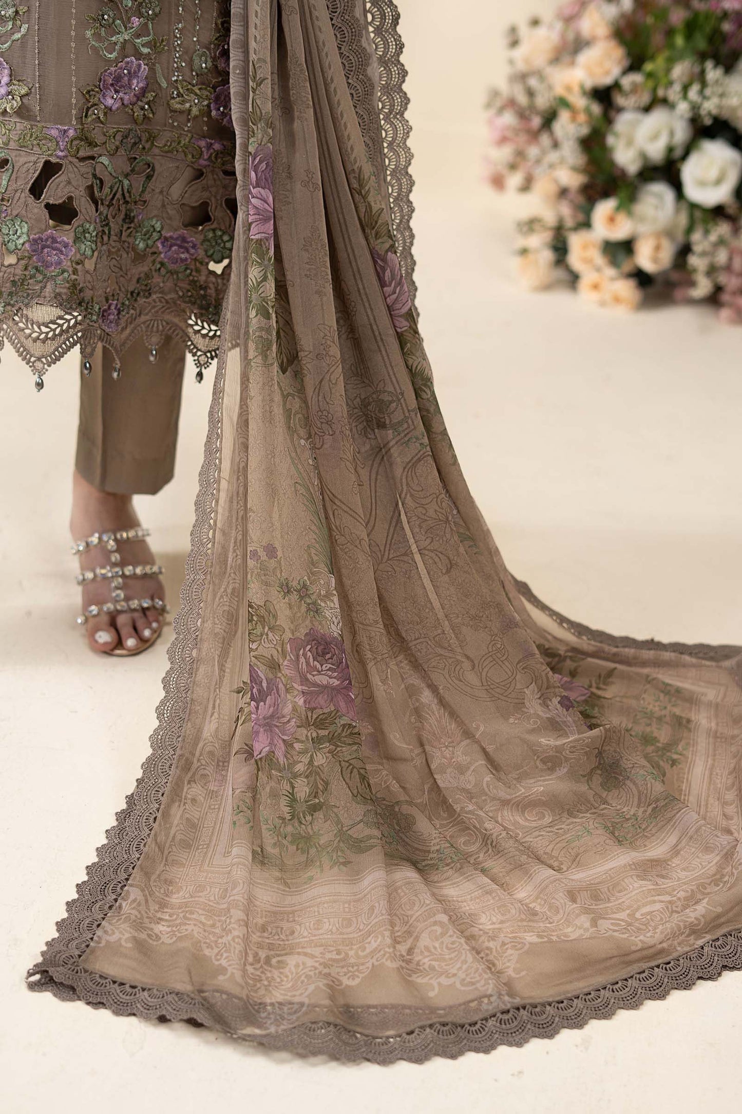 MCS-26-102-Muted Mocha Brown | Stitched Chiffon Collection ‘26 | MARIA.B