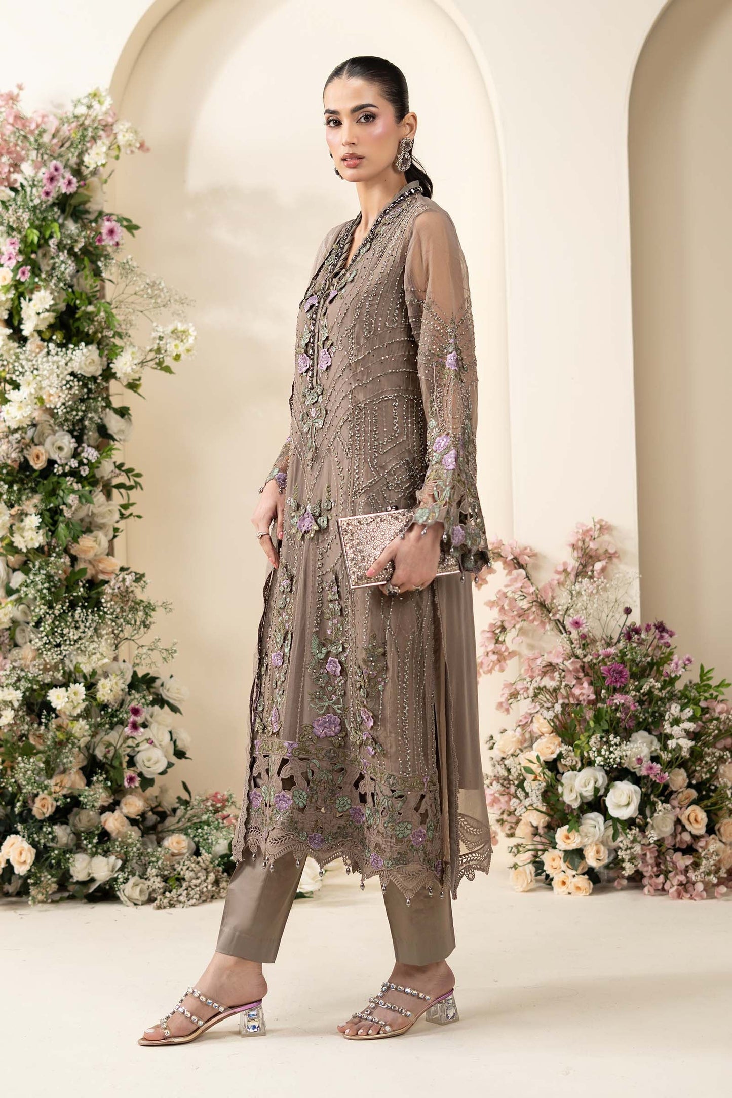 MCS-26-102-Muted Mocha Brown | Stitched Chiffon Collection ‘26 | MARIA.B