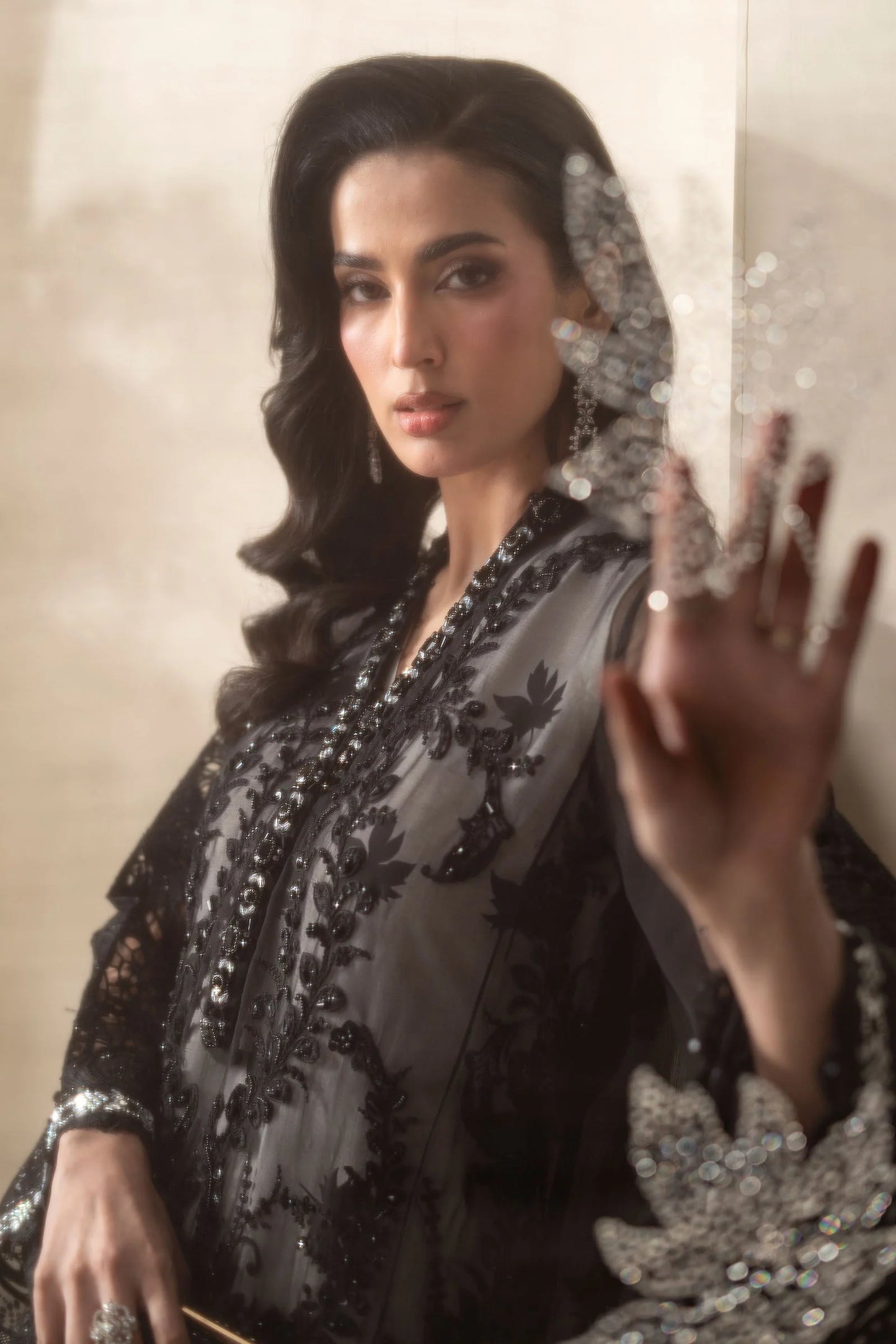 MCS-26-101-Black | Stitched Chiffon Collection ‘26 | MARIA.B