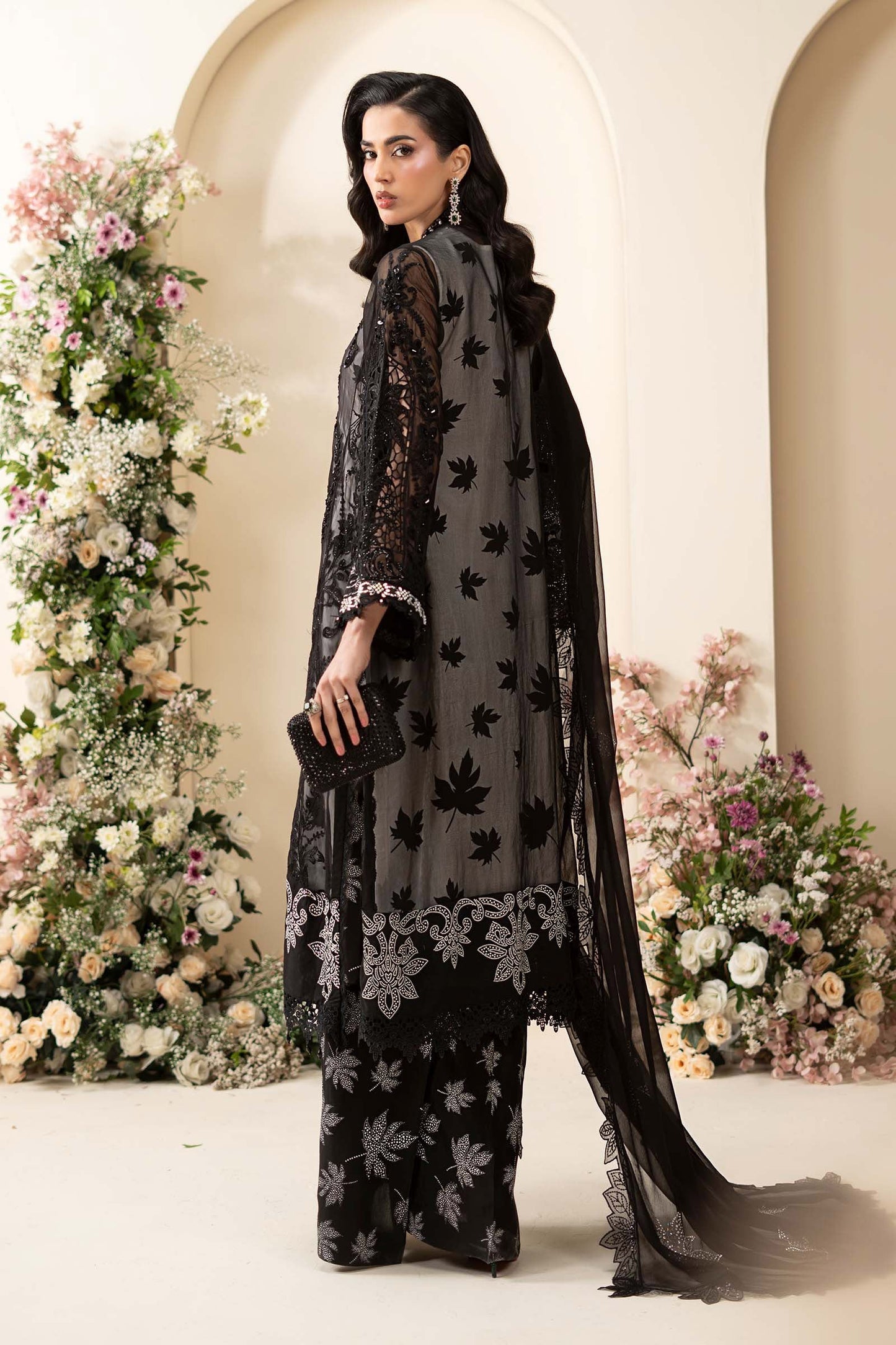 MCS-26-101-Black | Stitched Chiffon Collection ‘26 | MARIA.B