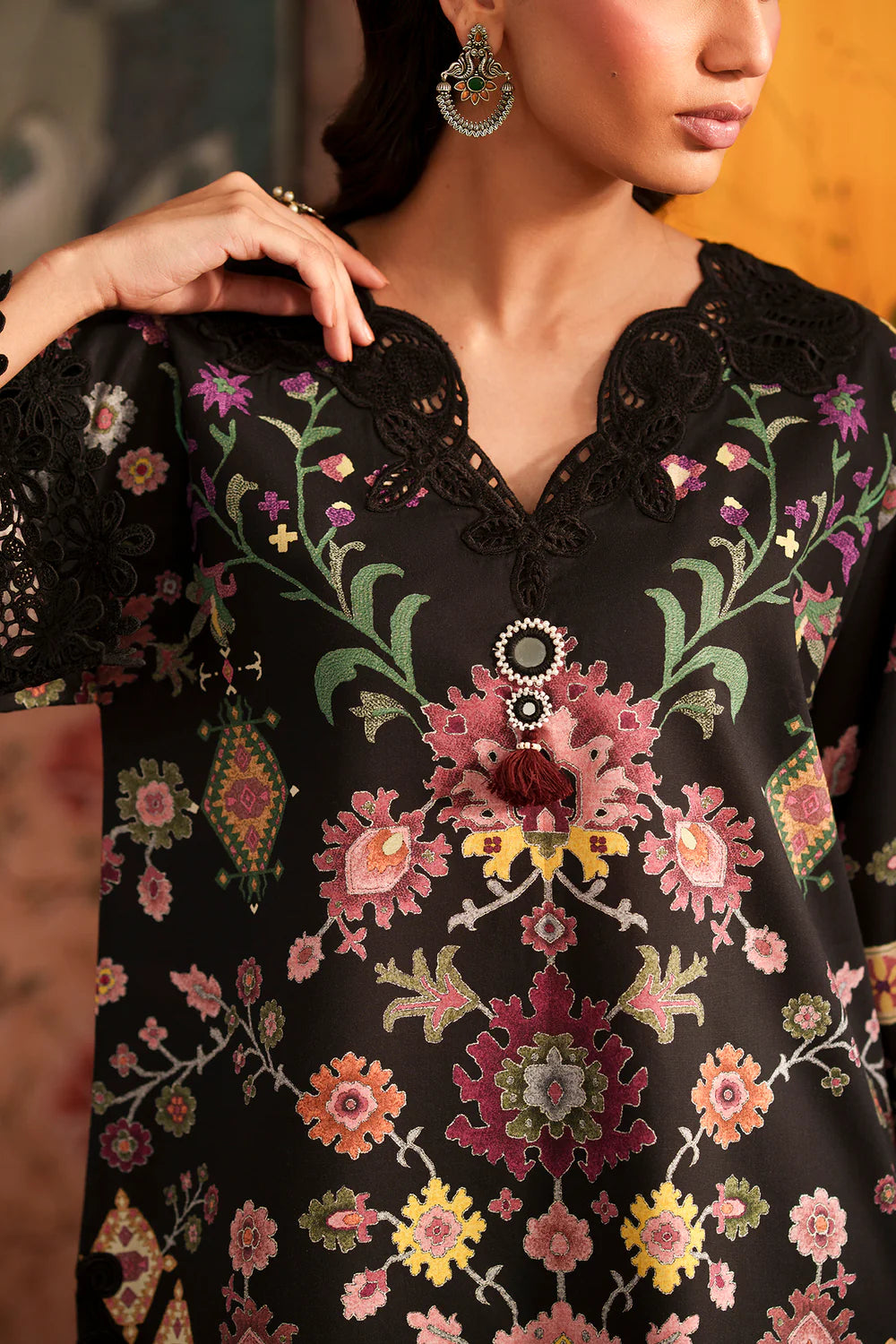 BLACK | E4628/103/901 | Women Rozana 22 June 26 | Ethnc