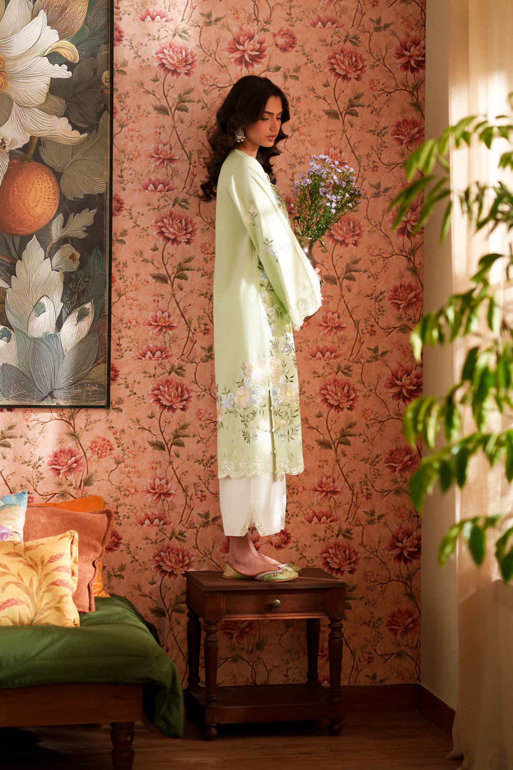 LIGHT GREEN | E4613/103/709 | Women Rozana 22 June 26 | Ethnc