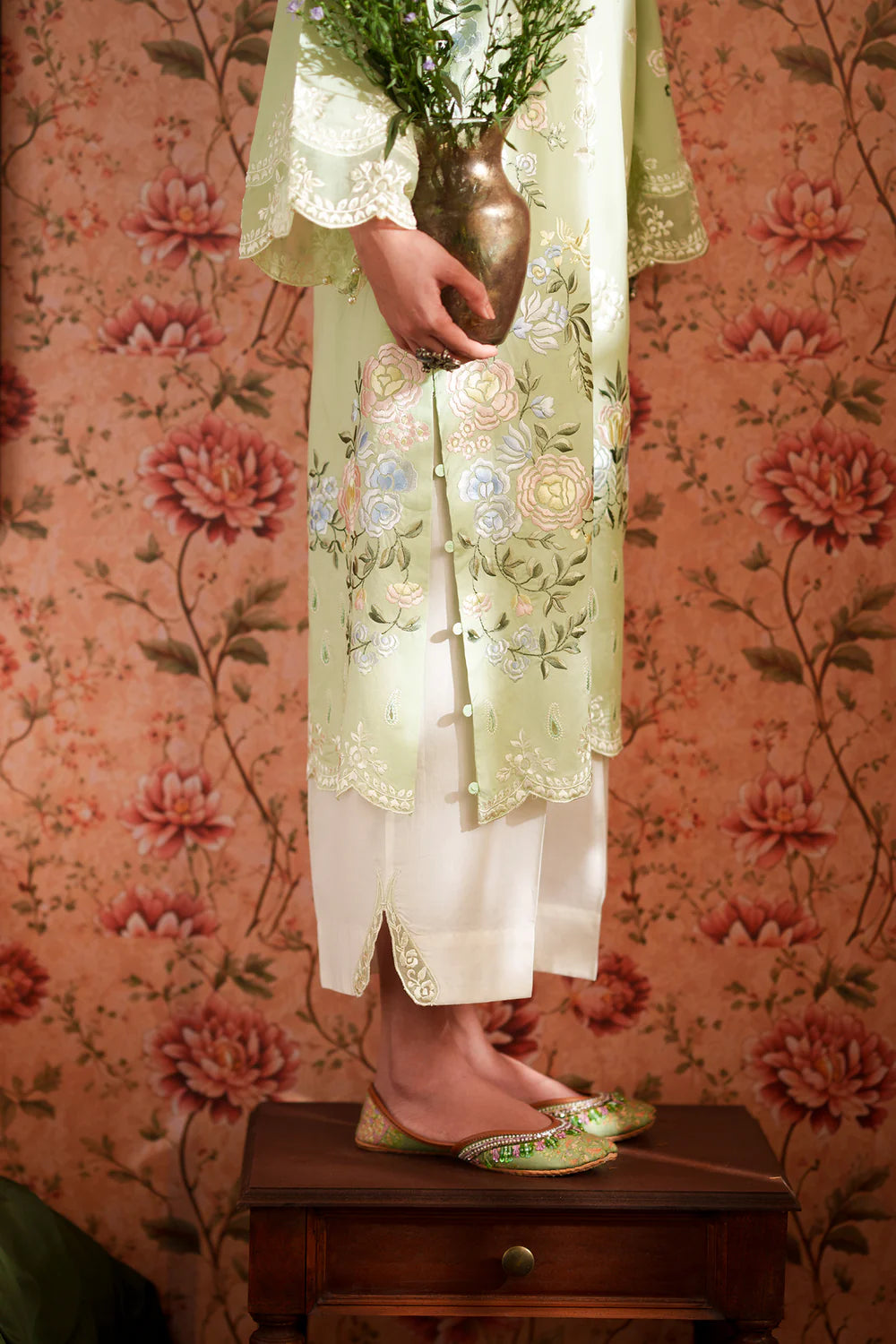 LIGHT GREEN | E4613/103/709 | Women Rozana 22 June 26 | Ethnc
