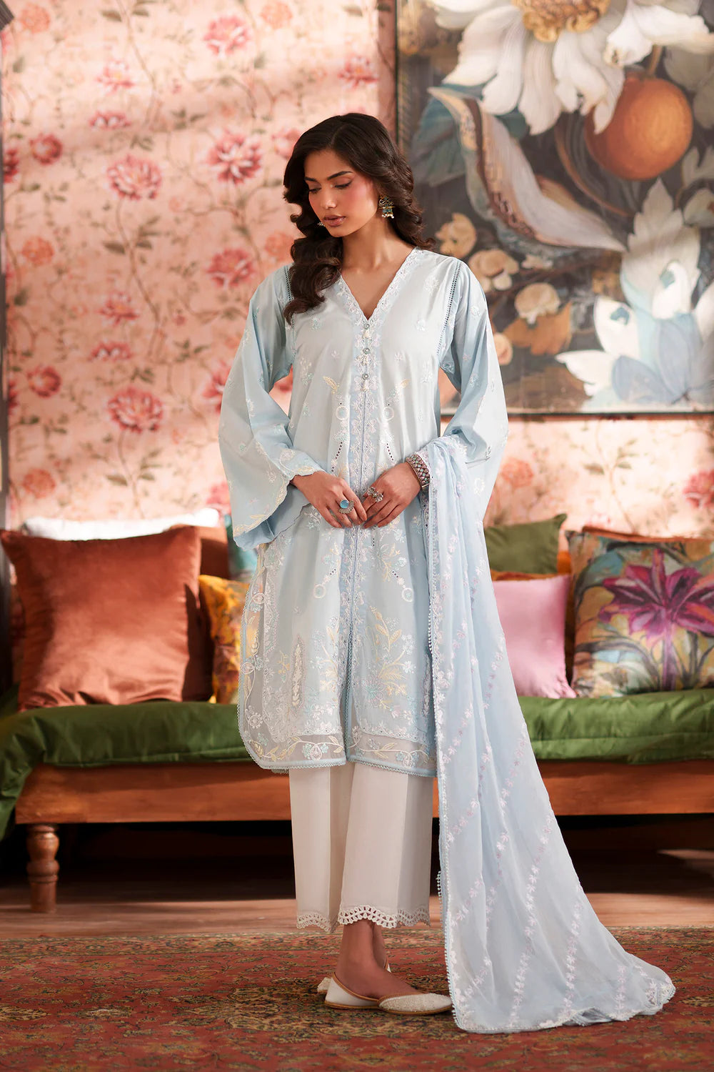 BABY BLUE | E4541/103/633 | Women Rozana 22 June 26 | Ethnc