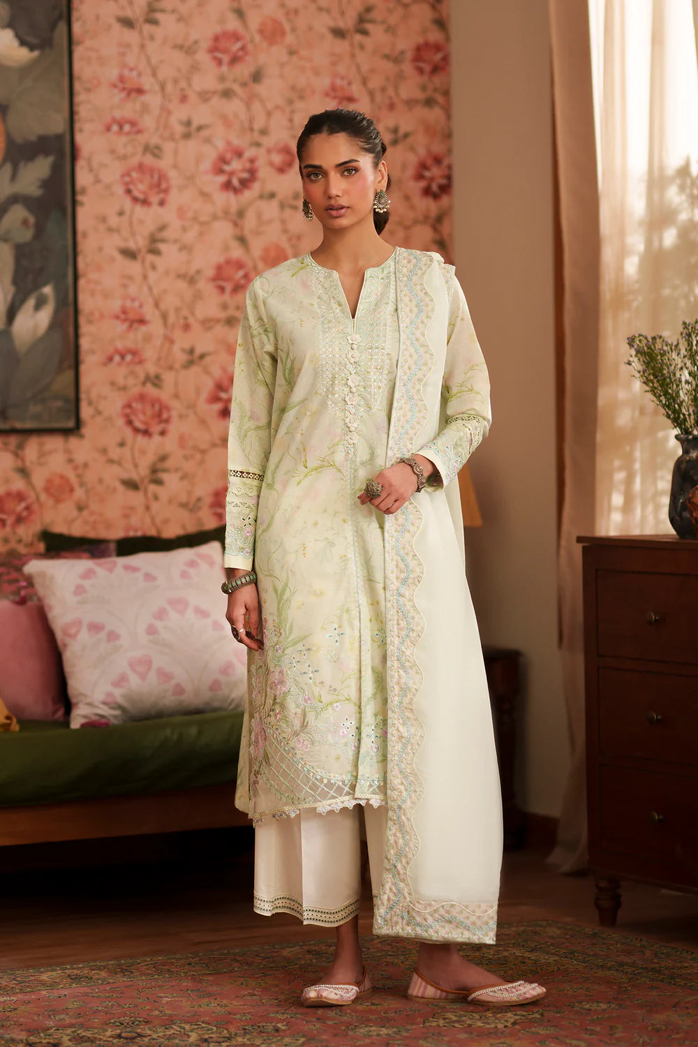 PASTEL GREEN | E4418/103/722 | Women Rozana 22 June 26 | Ethnc