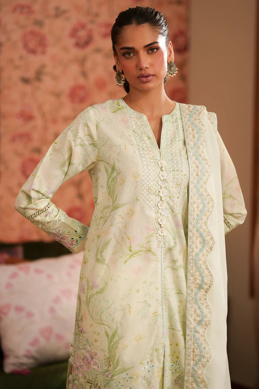 PASTEL GREEN | E4418/103/722 | Women Rozana 22 June 26 | Ethnc