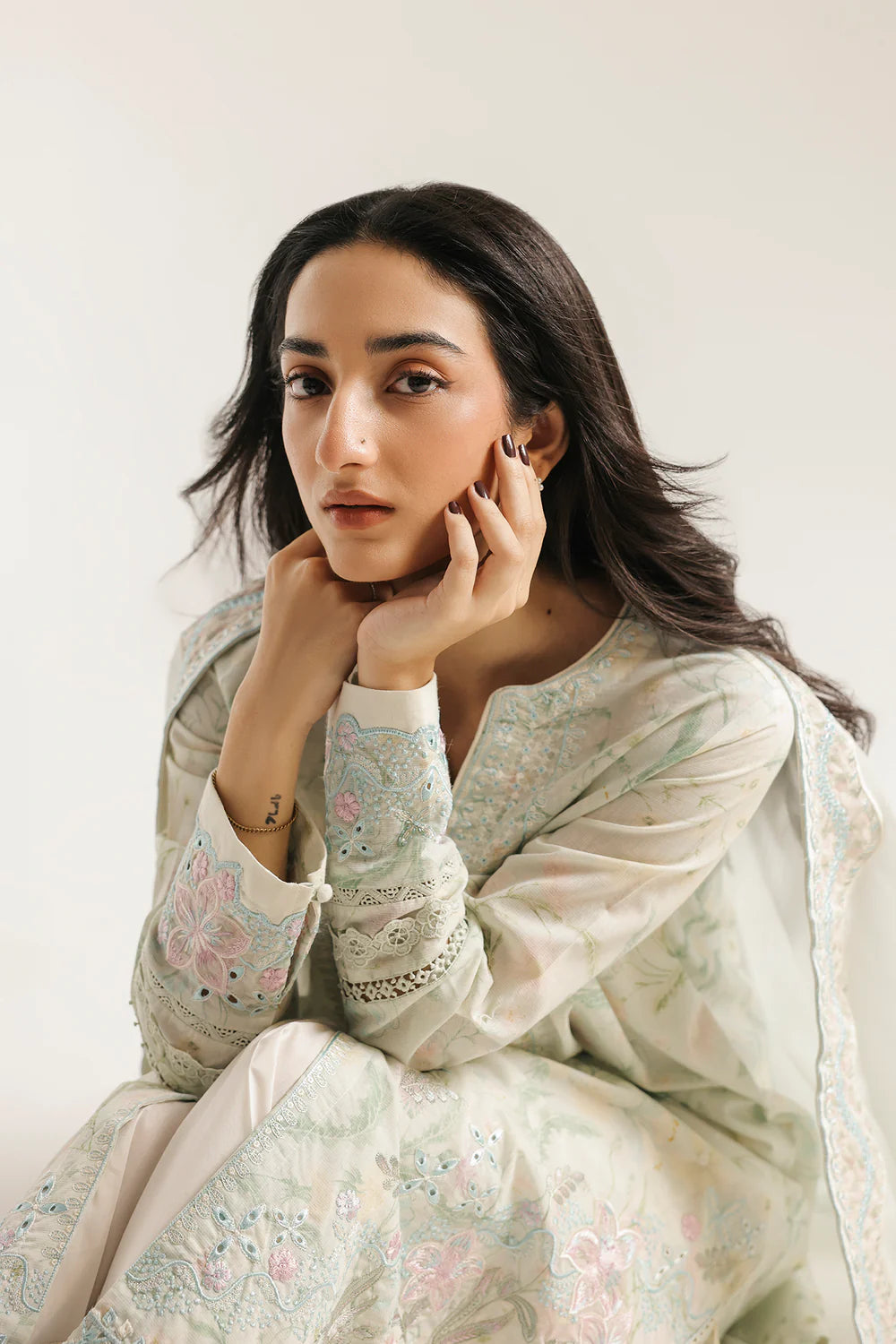 PASTEL GREEN | E4418/103/722 | Women Rozana 22 June 26 | Ethnc