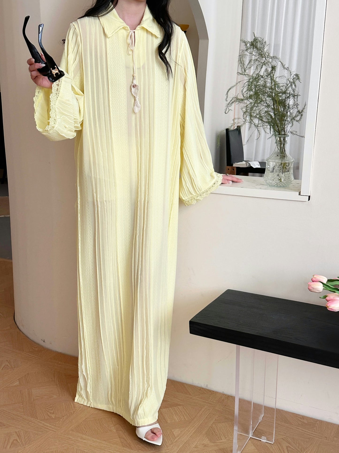 Kayla Lemon Butter Textured Dress | New Arrivals | Hassal