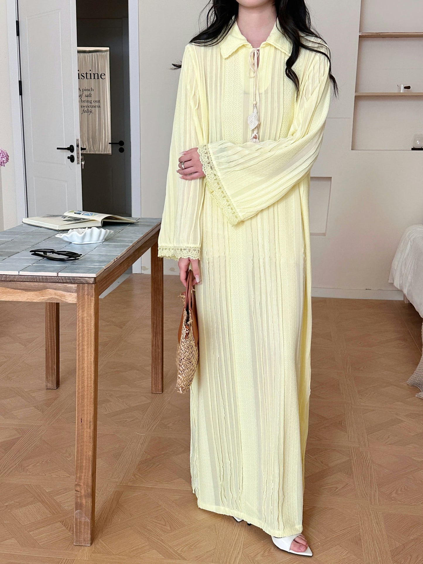Kayla Lemon Butter Textured Dress | New Arrivals | Hassal