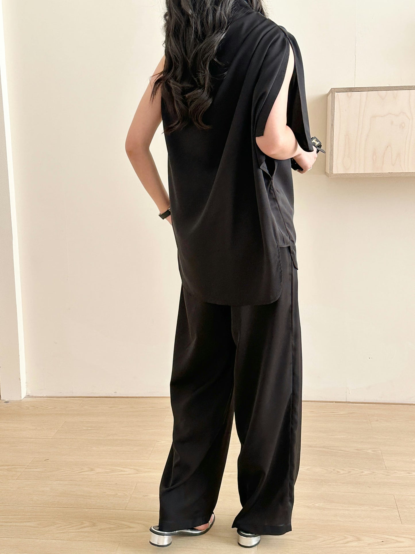 Norah Black Draped Set | New Arrivals | Hassal