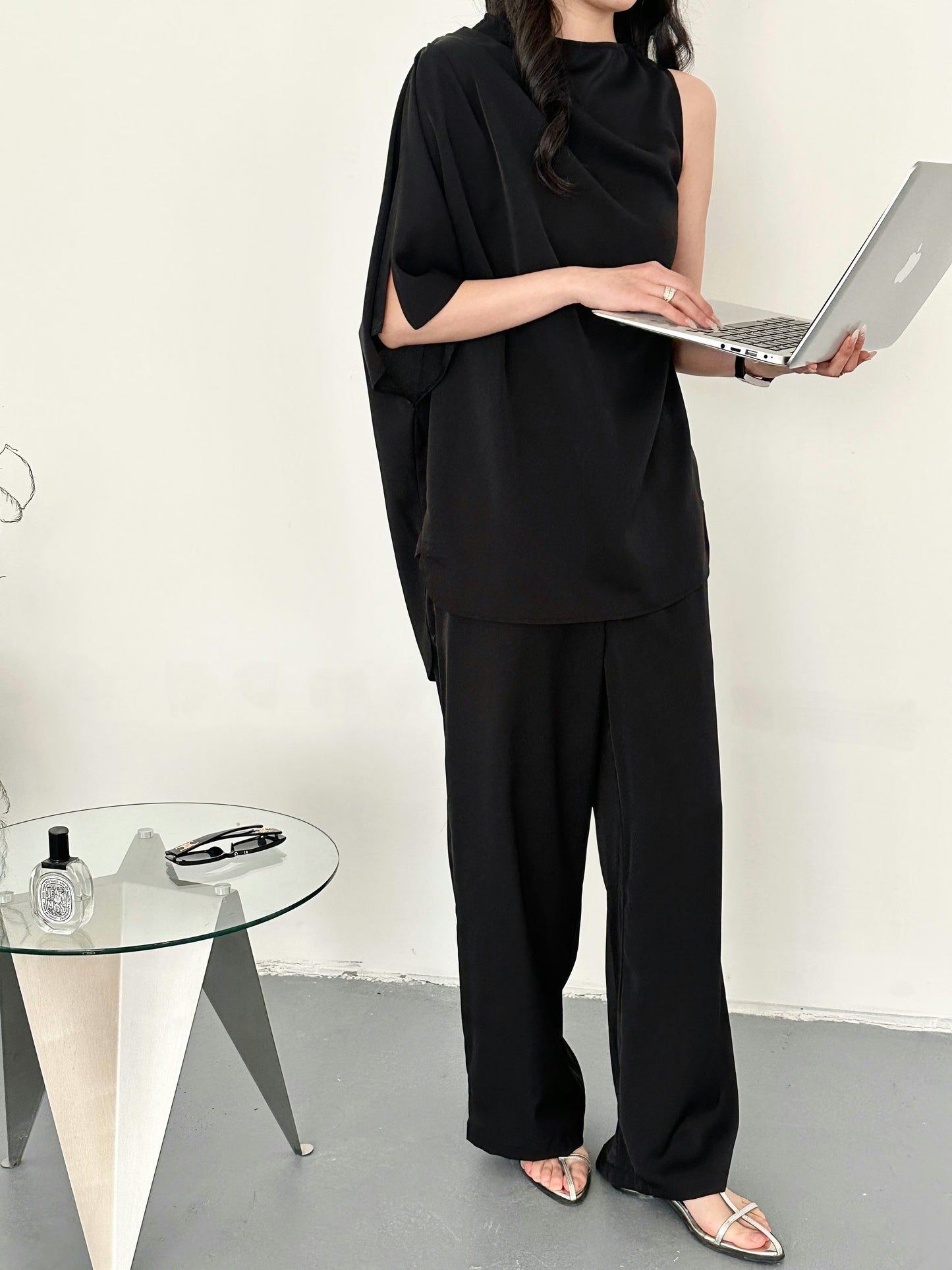 Norah Black Draped Set | New Arrivals | Hassal