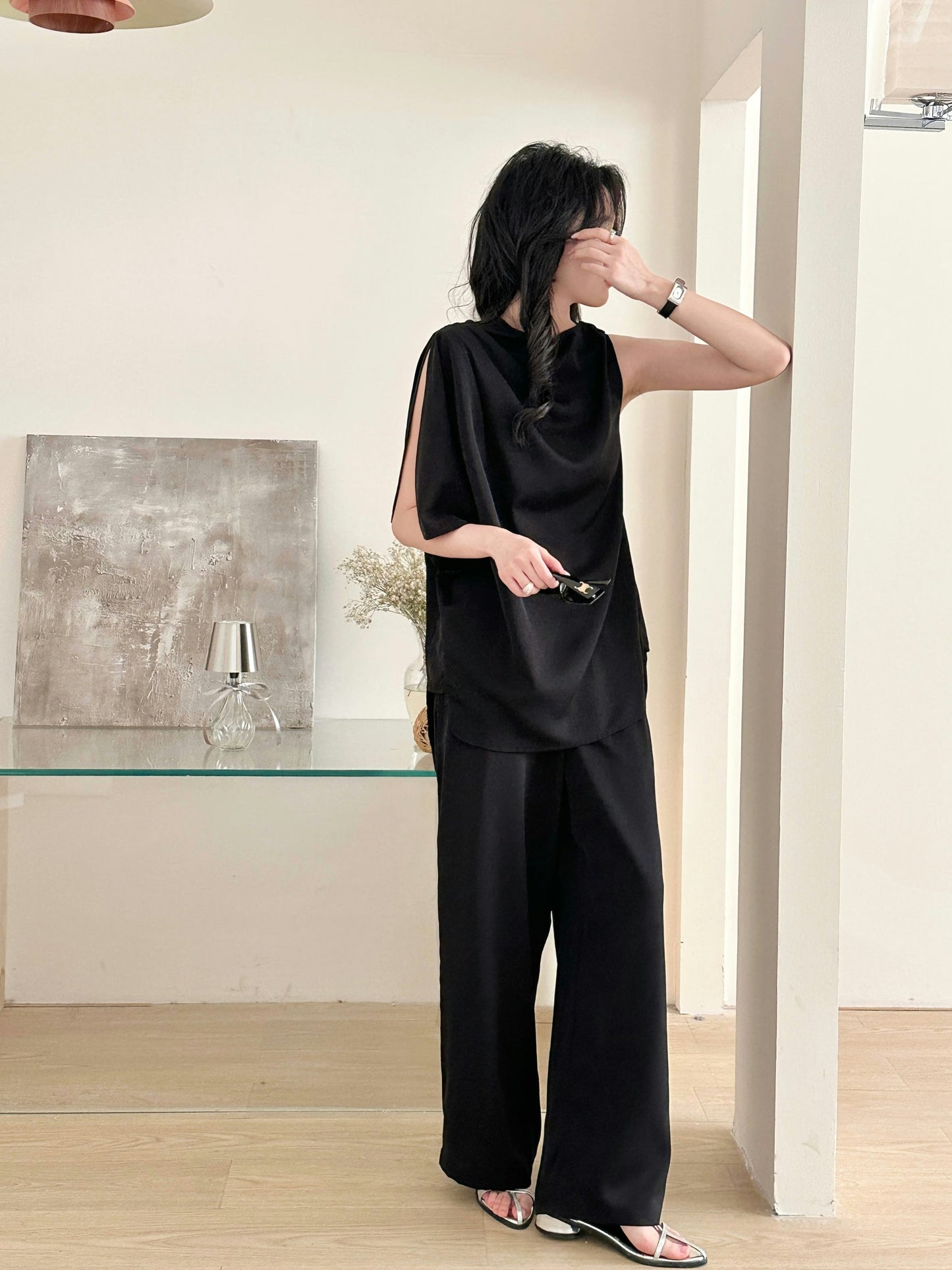 Norah Black Draped Set | New Arrivals | Hassal
