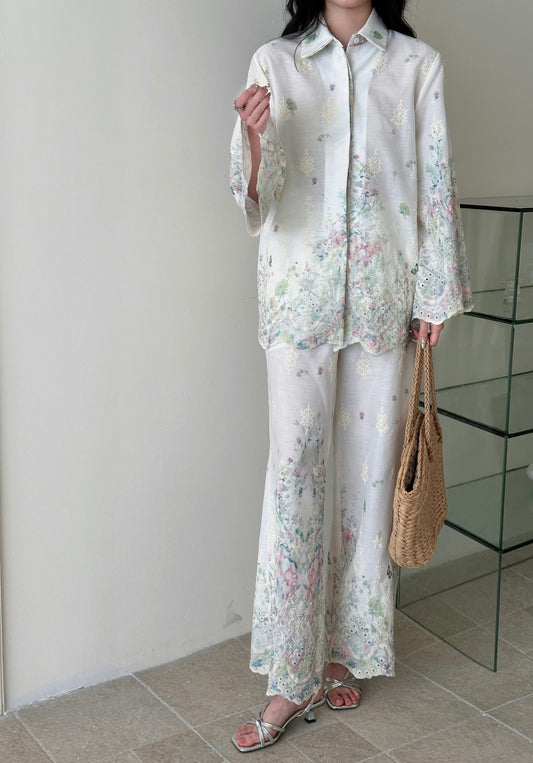 Marbella Embroidered Suit with Floral Details | New Arrivals | Hassal