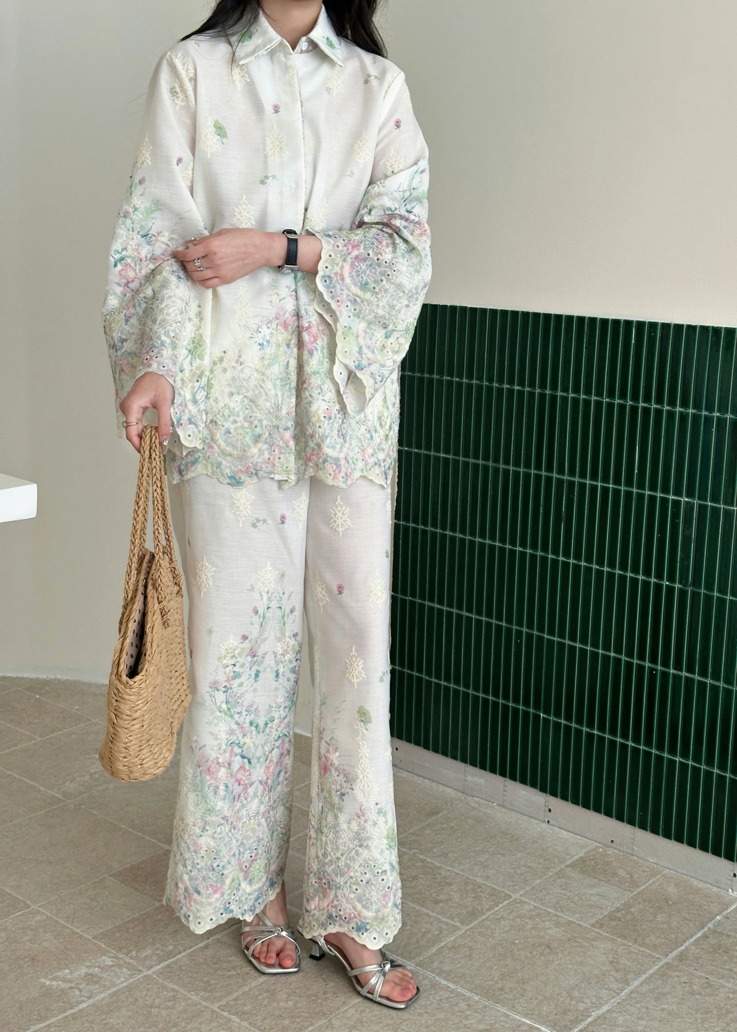 Marbella Embroidered Suit with Floral Details | New Arrivals | Hassal