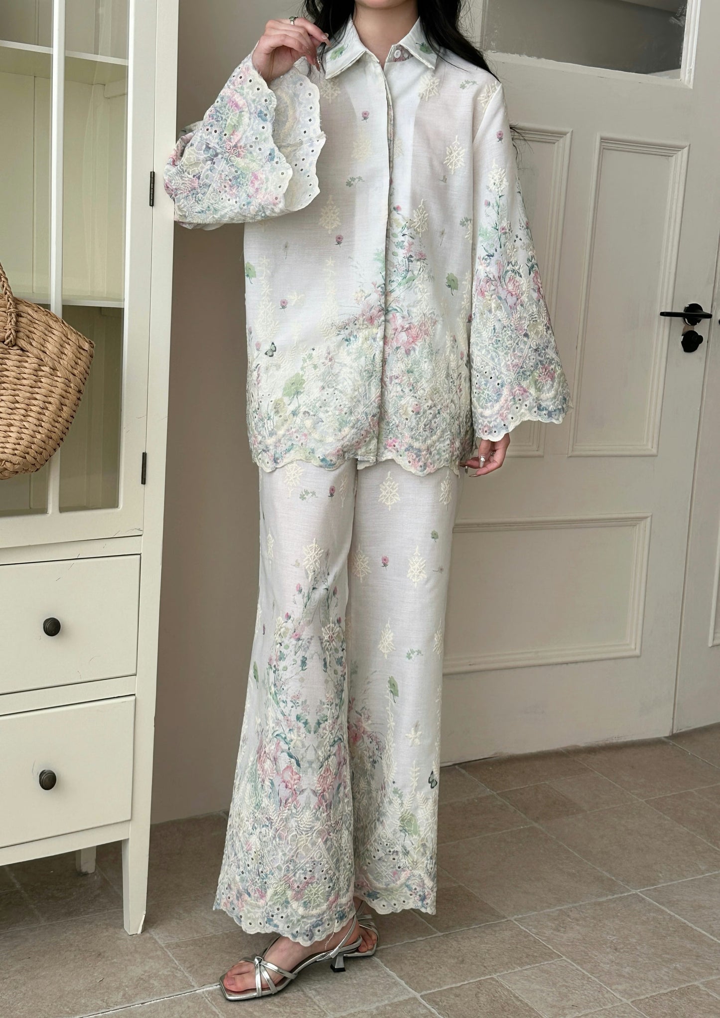 Marbella Embroidered Suit with Floral Details | New Arrivals | Hassal