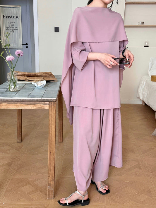 Zayna Draped Suit Blossom Pink | New Arrivals | Hassal