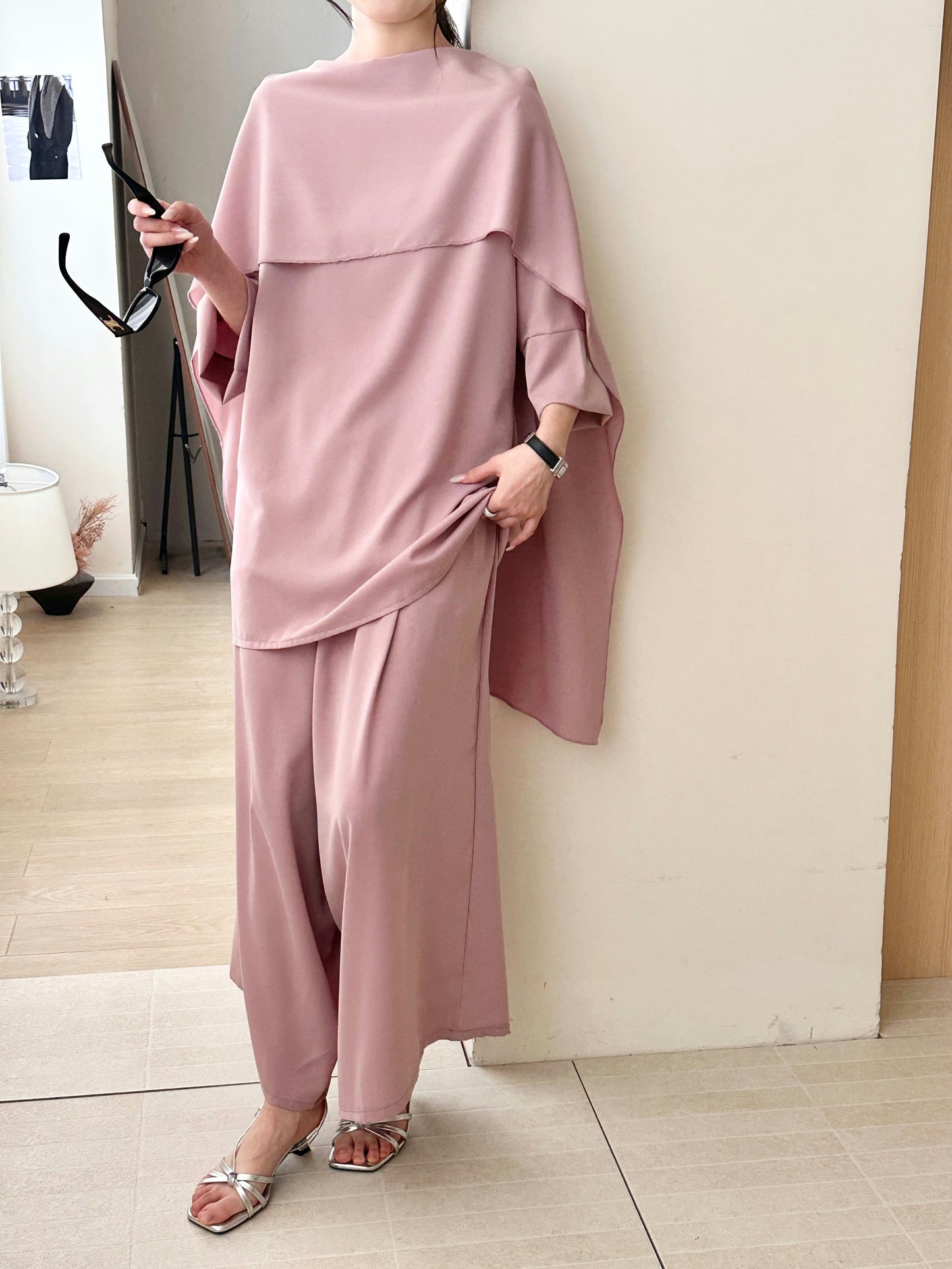 Zayna Draped Suit Blossom Pink | New Arrivals | Hassal